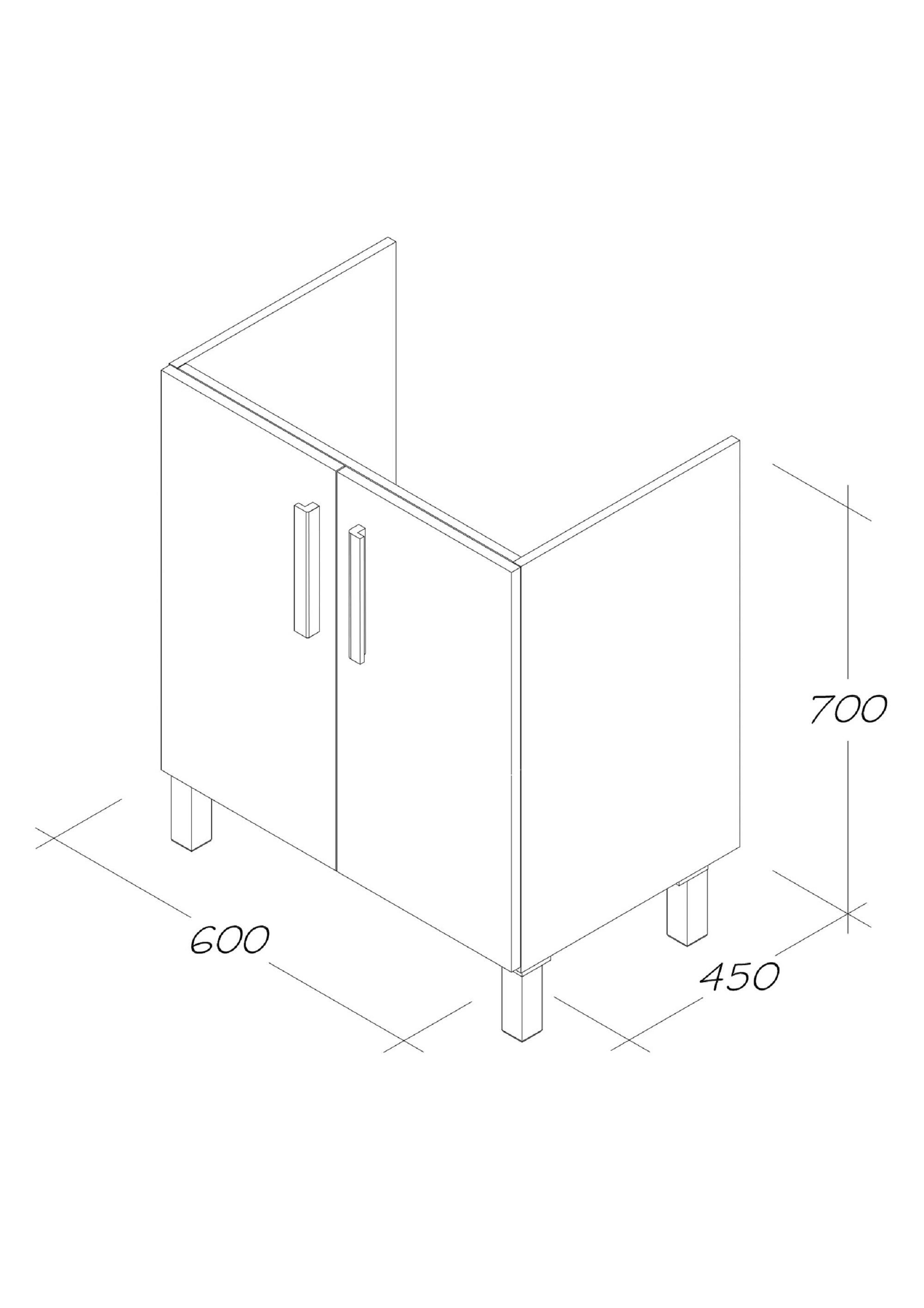 Mueble de baño con lavabo  Nerea nogal  60x45 cm - 5