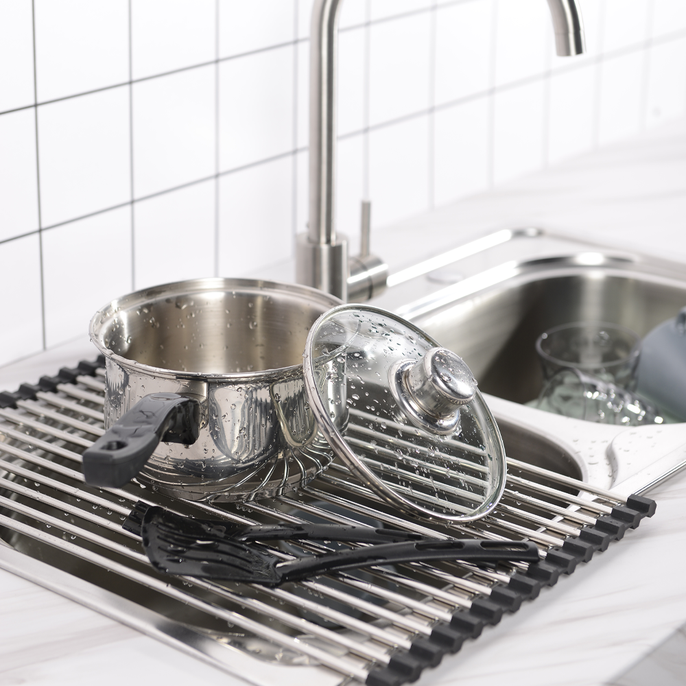 Escurreplatos de acero inoxidable de 29x1x46.7 cm - 13