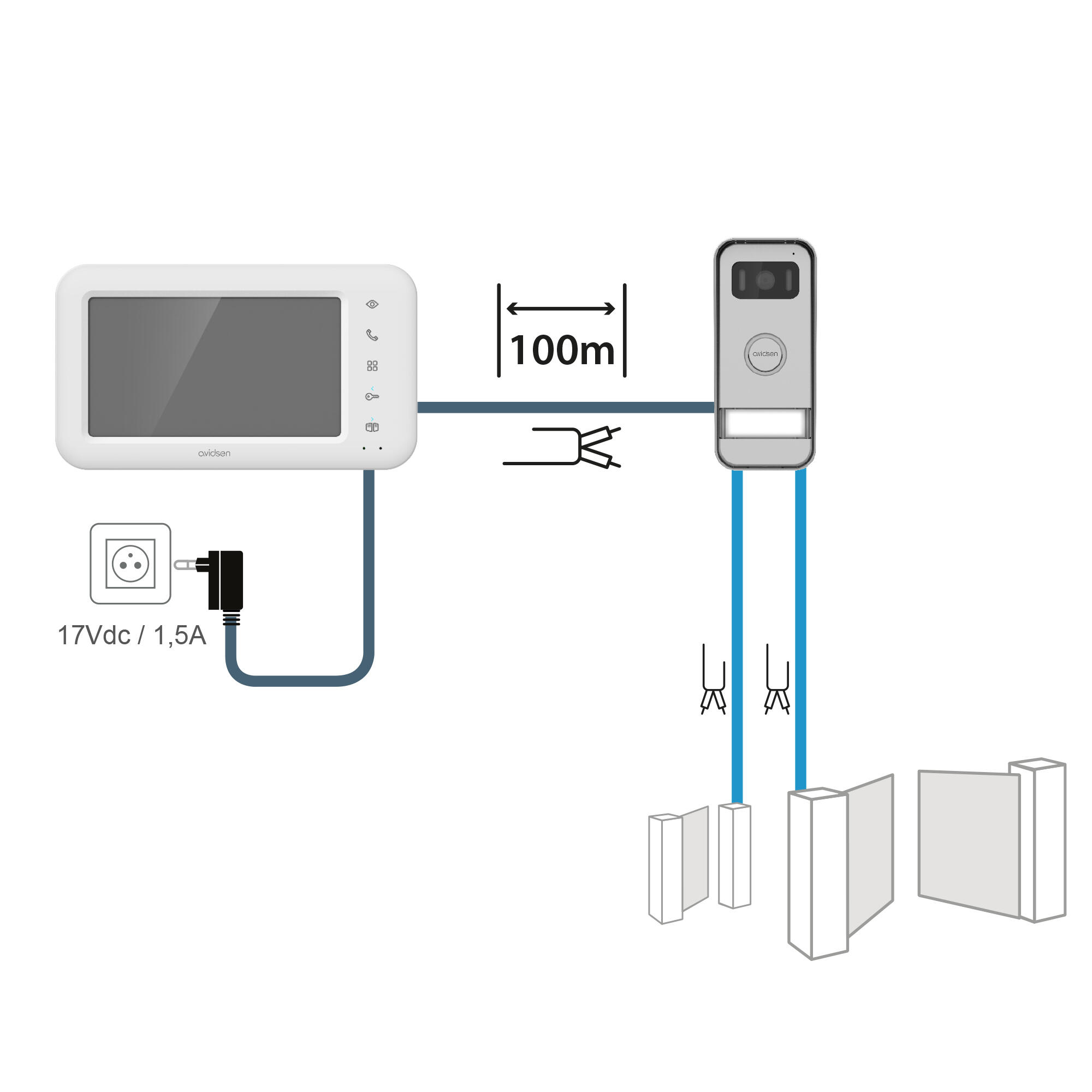 Visiophone 2 fils ÉLIA 112290 - AVIDSEN - 3