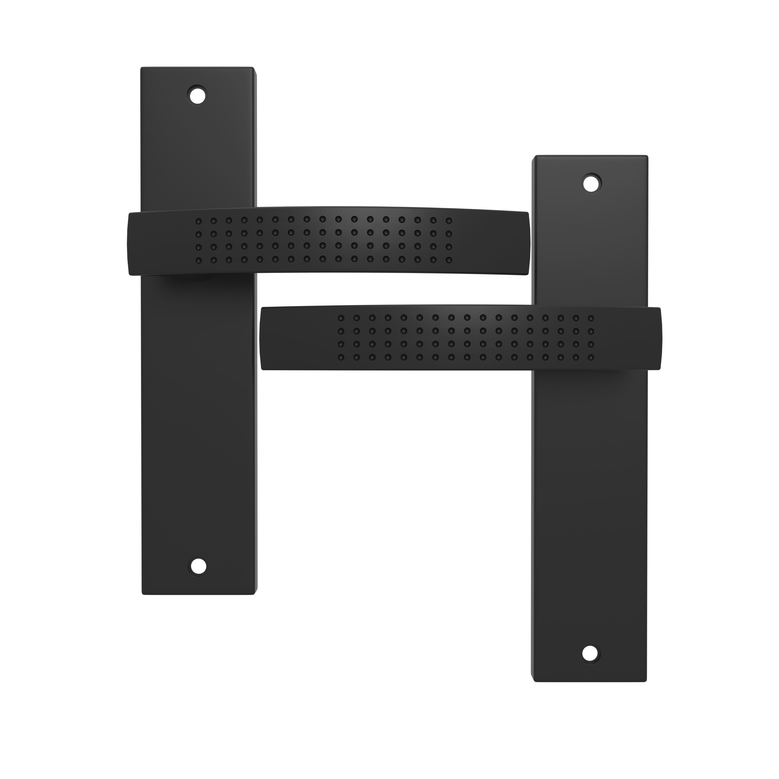 2 poignées sur plaque sans trou Louna aluminium noir mat, entraxe 165 mm - 2