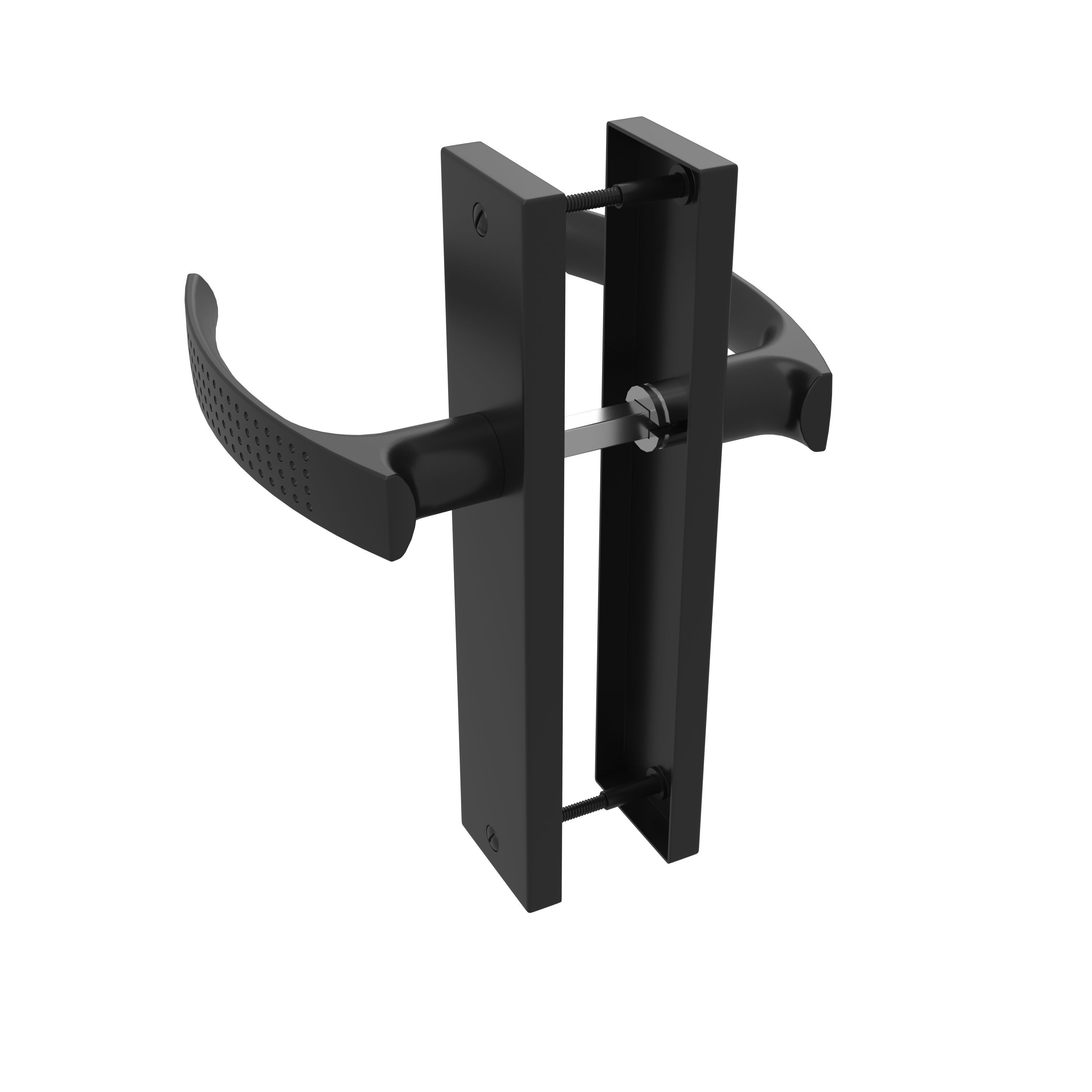 2 poignées sur plaque sans trou Louna aluminium noir mat, entraxe 165 mm - 3