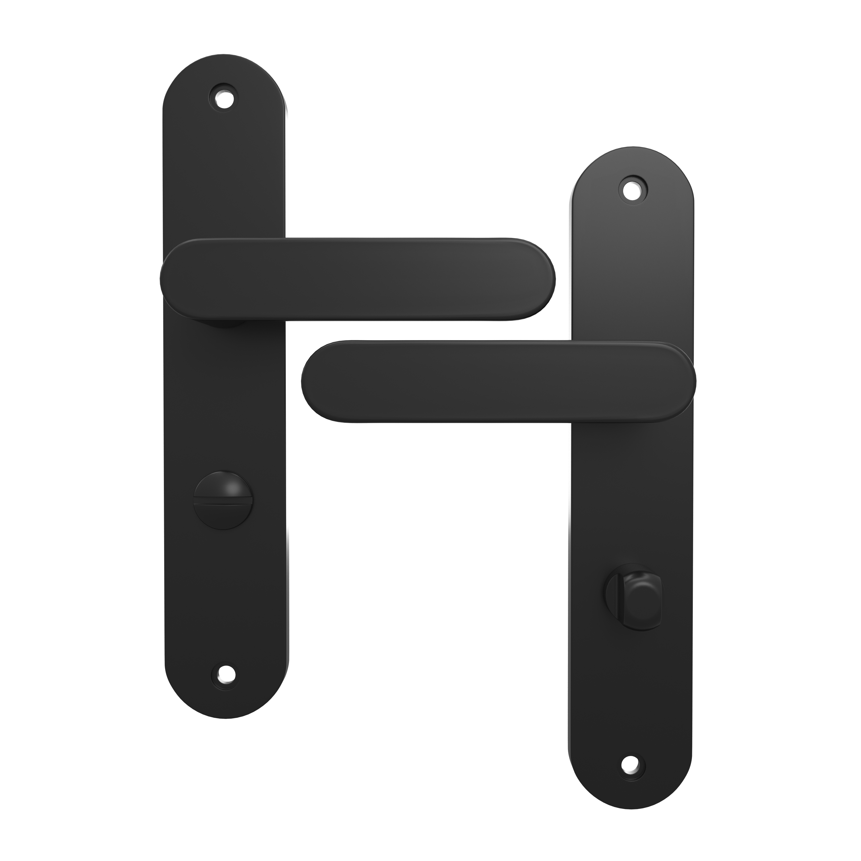 2 poignées sur plaque condamnation Java aluminium noir mat, entraxe 195 mm - 2