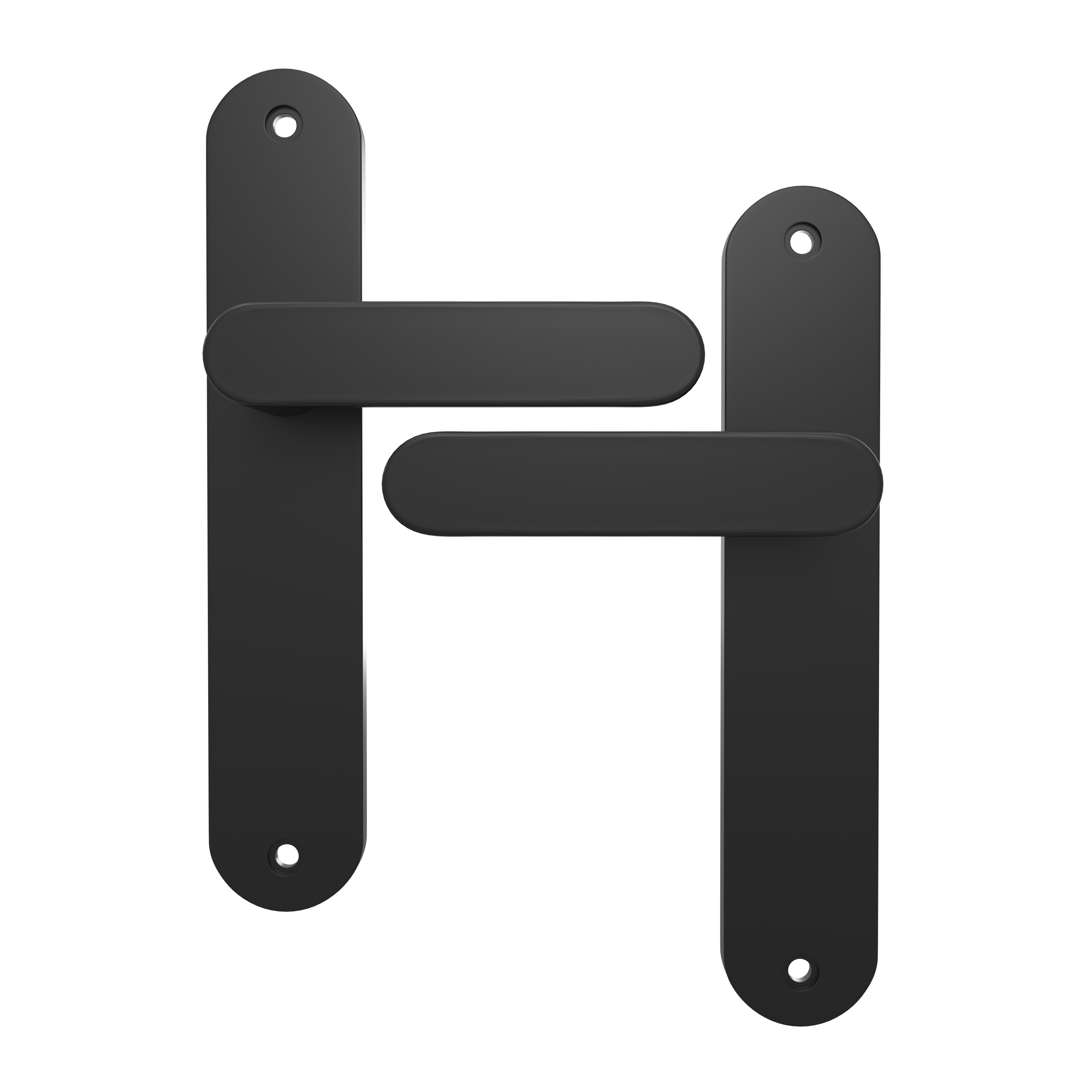 2 poignées sur plaque sans trou Java aluminium noir mat, entraxe 195 mm - 2