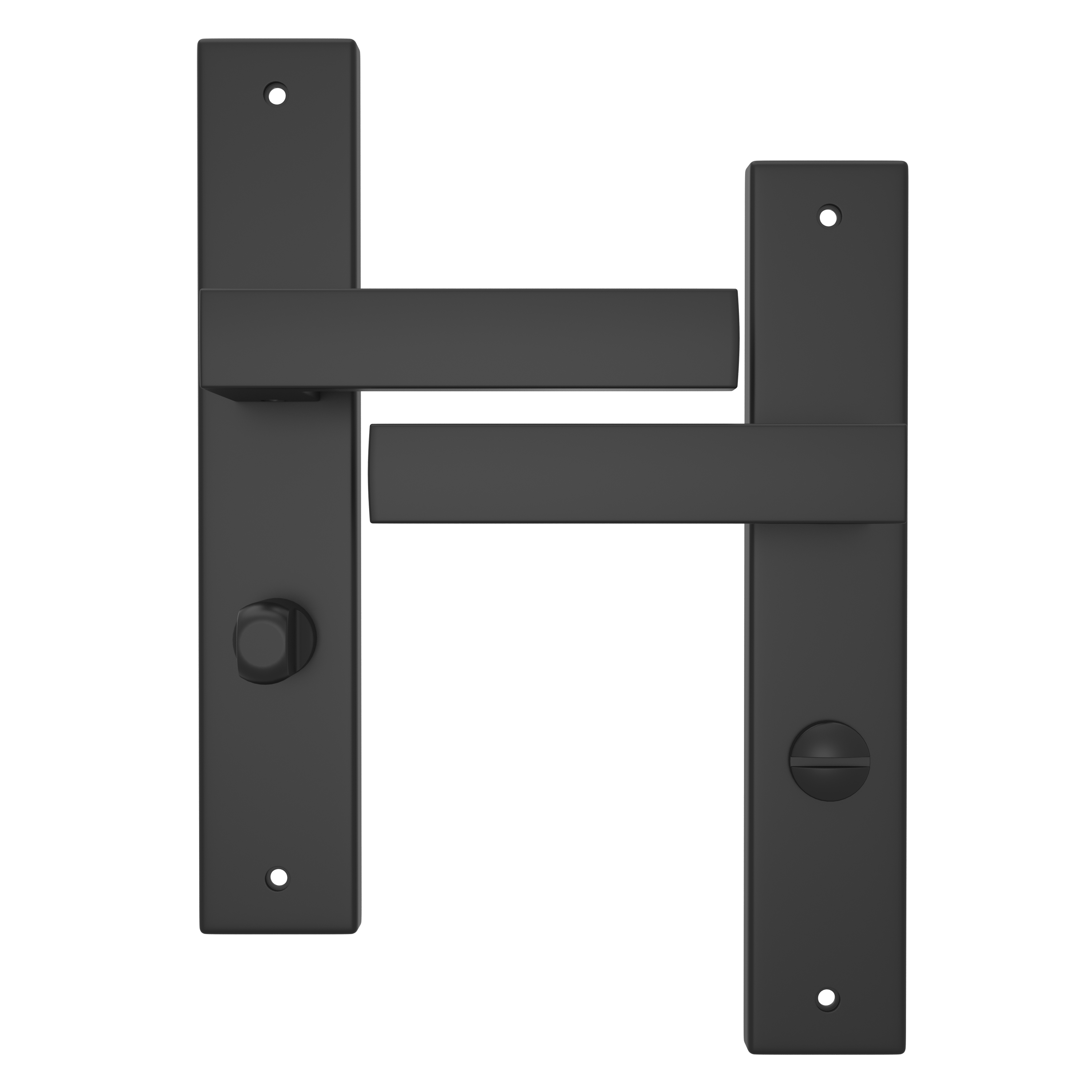 2 poignées sur plaque à condamnation Abby aluminium noir mat, entraxe 195 mm - 2