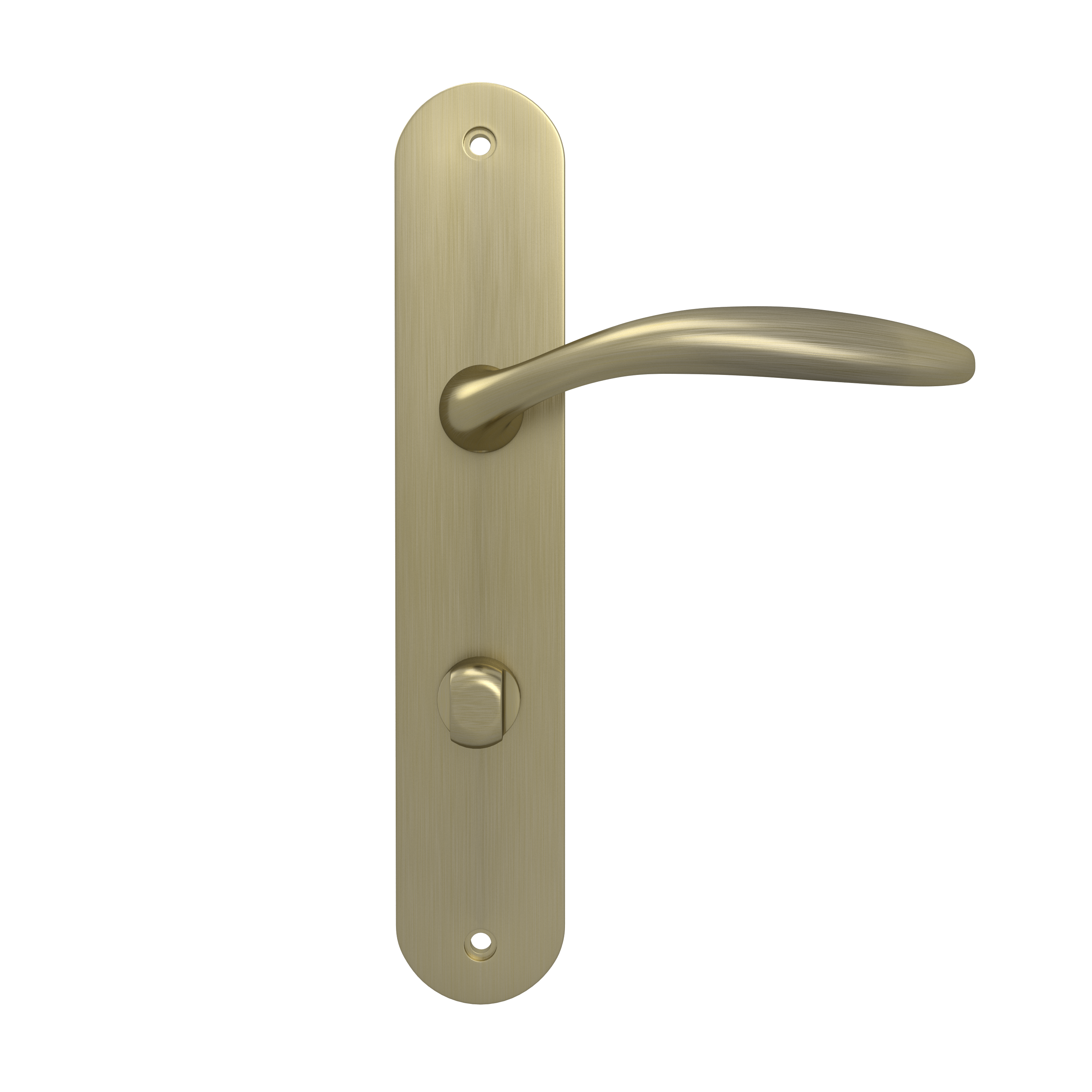 2 poignées sur plaque à condamnation Agathe aluminium laiton mat, entraxe 195 mm - 6