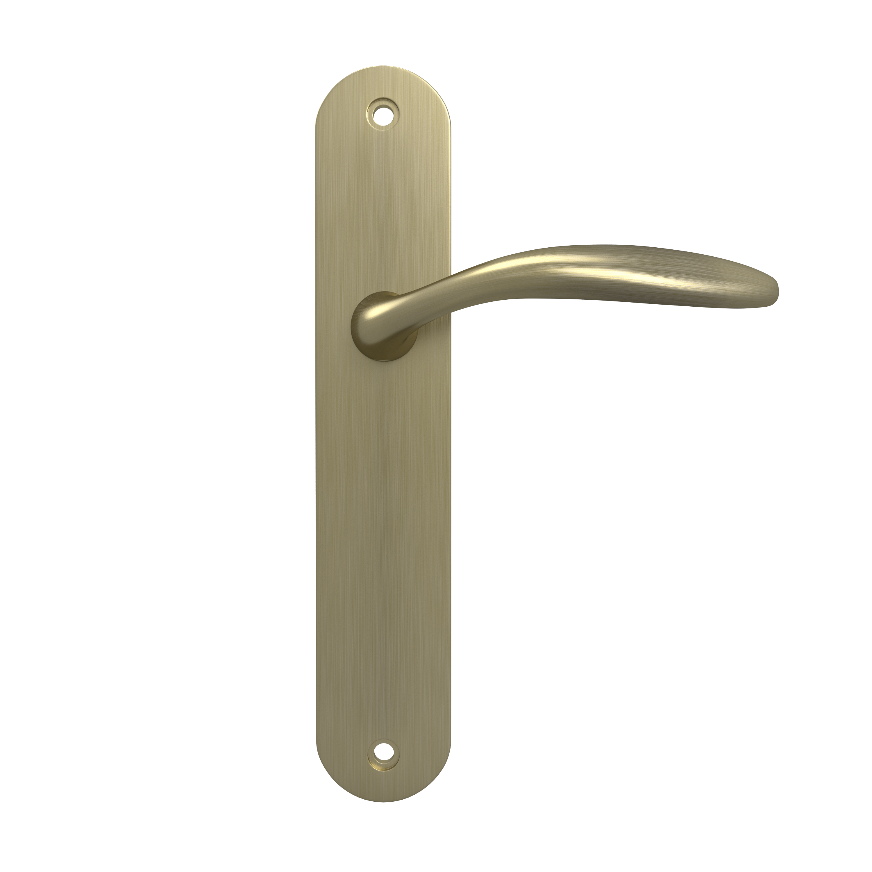 2 poignées sur plaque sans trou Agathe aluminium laiton mat, entraxe 195 mm - 5