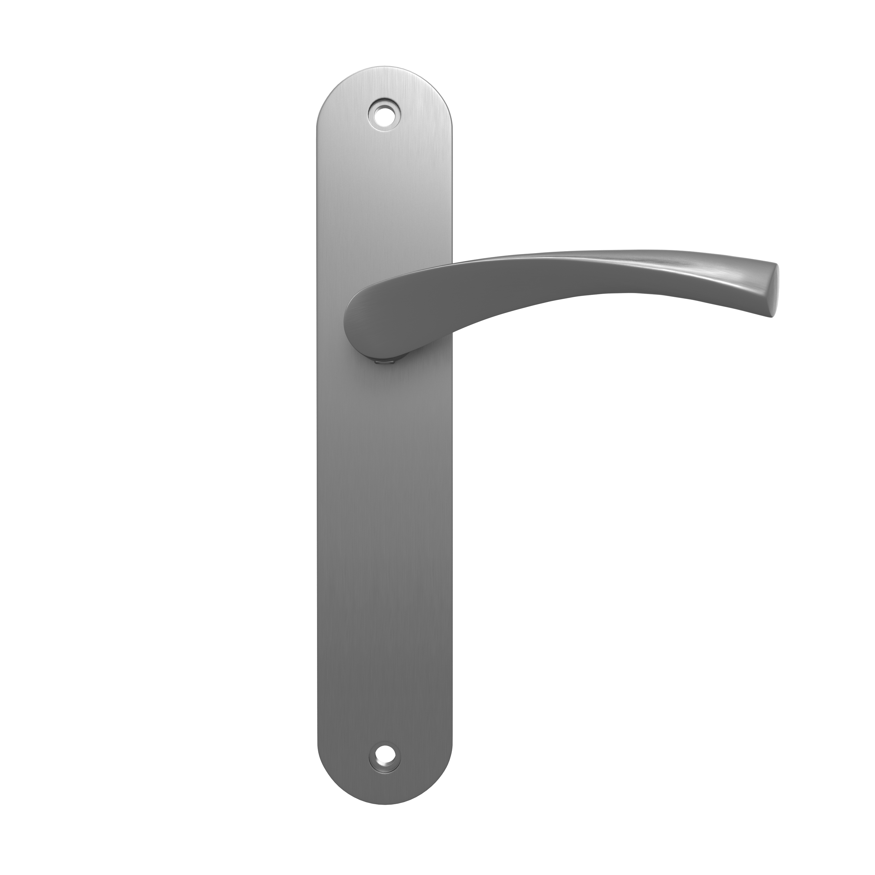 2 poignées sur plaque sans trou Arosa aluminium nickel brillant, entraxe 195 mm - 4