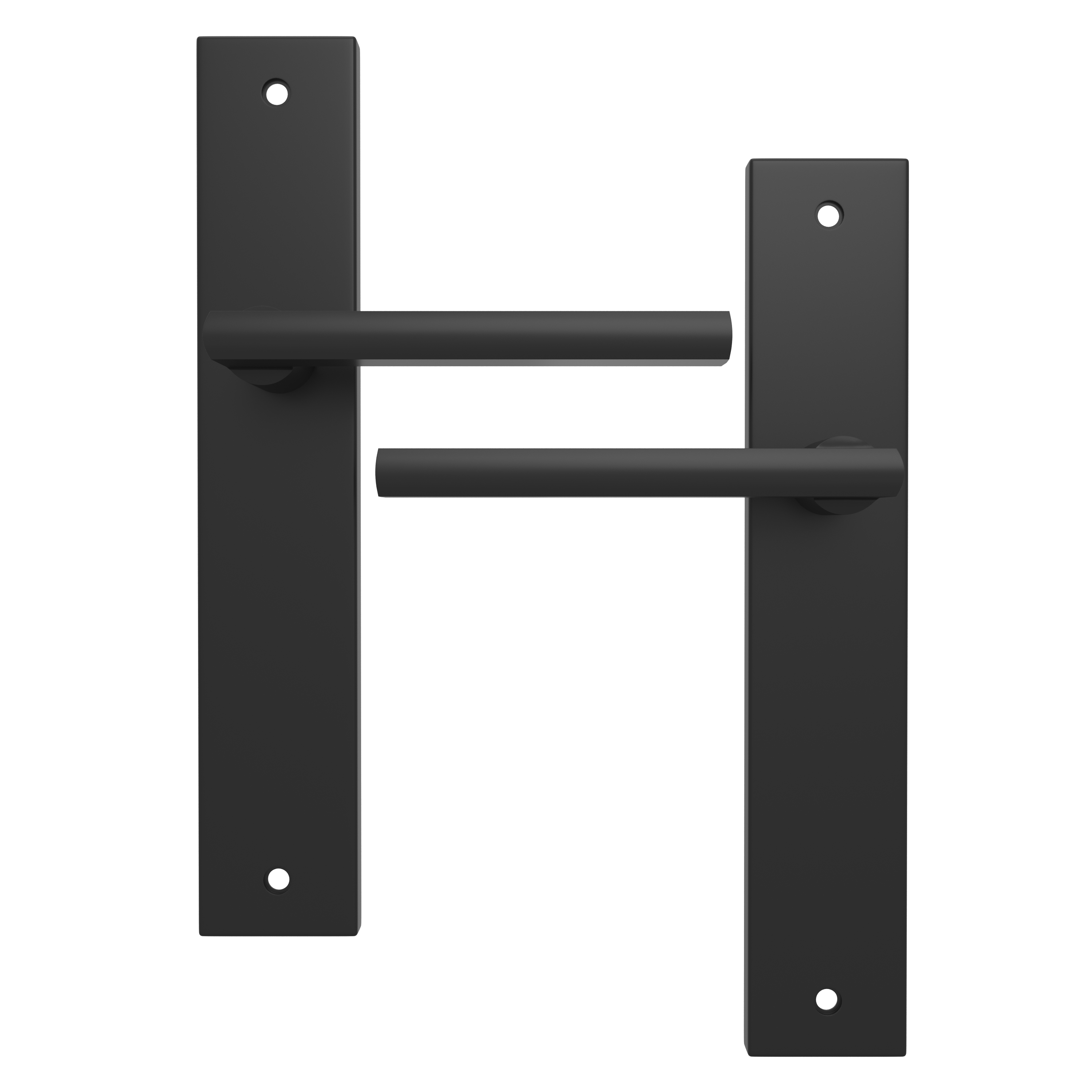 2 poignées sur plaque sans trou Lee aluminium noir mat, entraxe 195 mm - 2