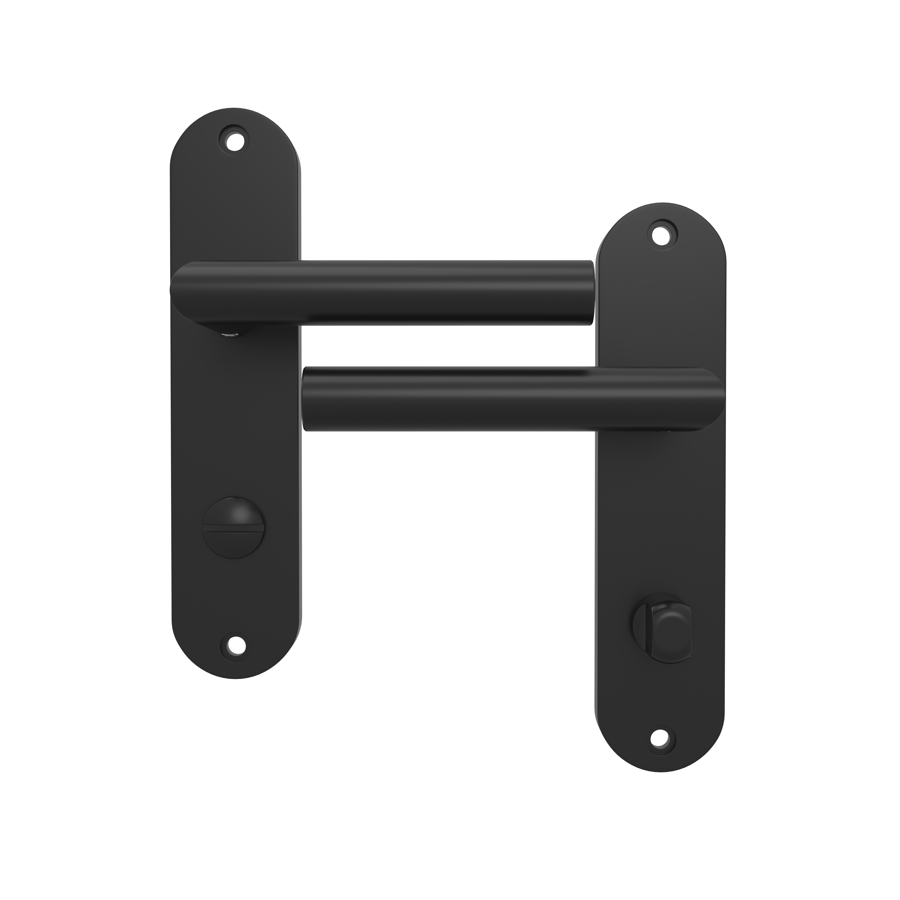 2 poignées sur plaque à condamnation Sara acier noir mat, entraxe 165 mm - 2