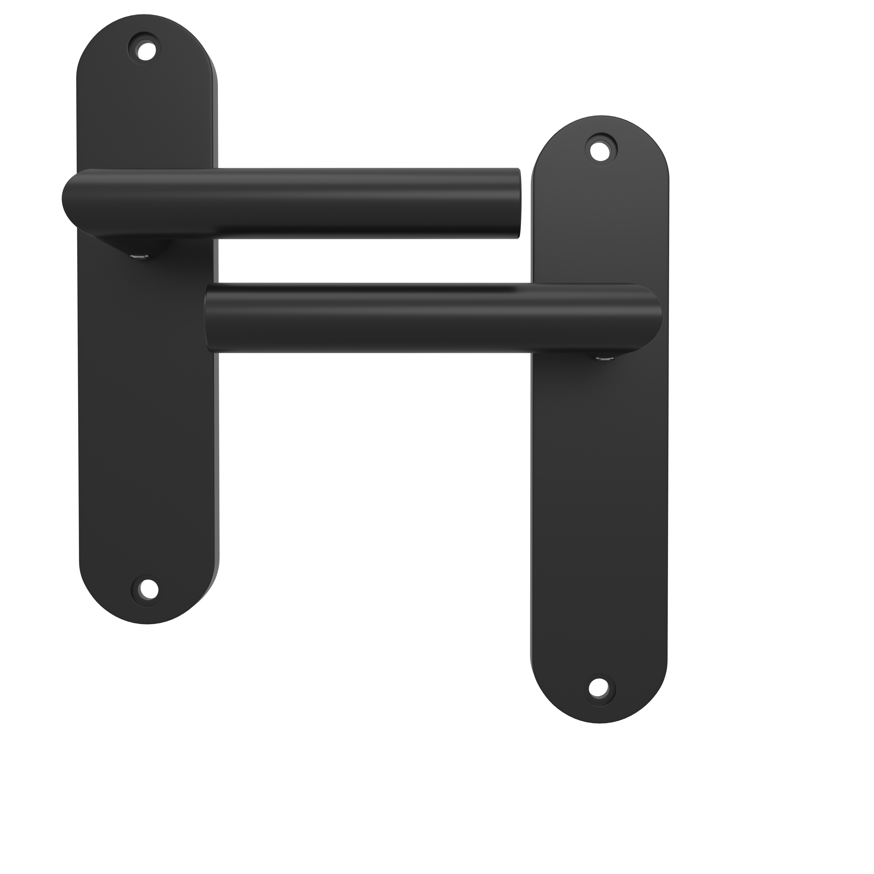 2 poignées sur plaque sans trou Sara acier noir mat, entraxe 165 mm - 2