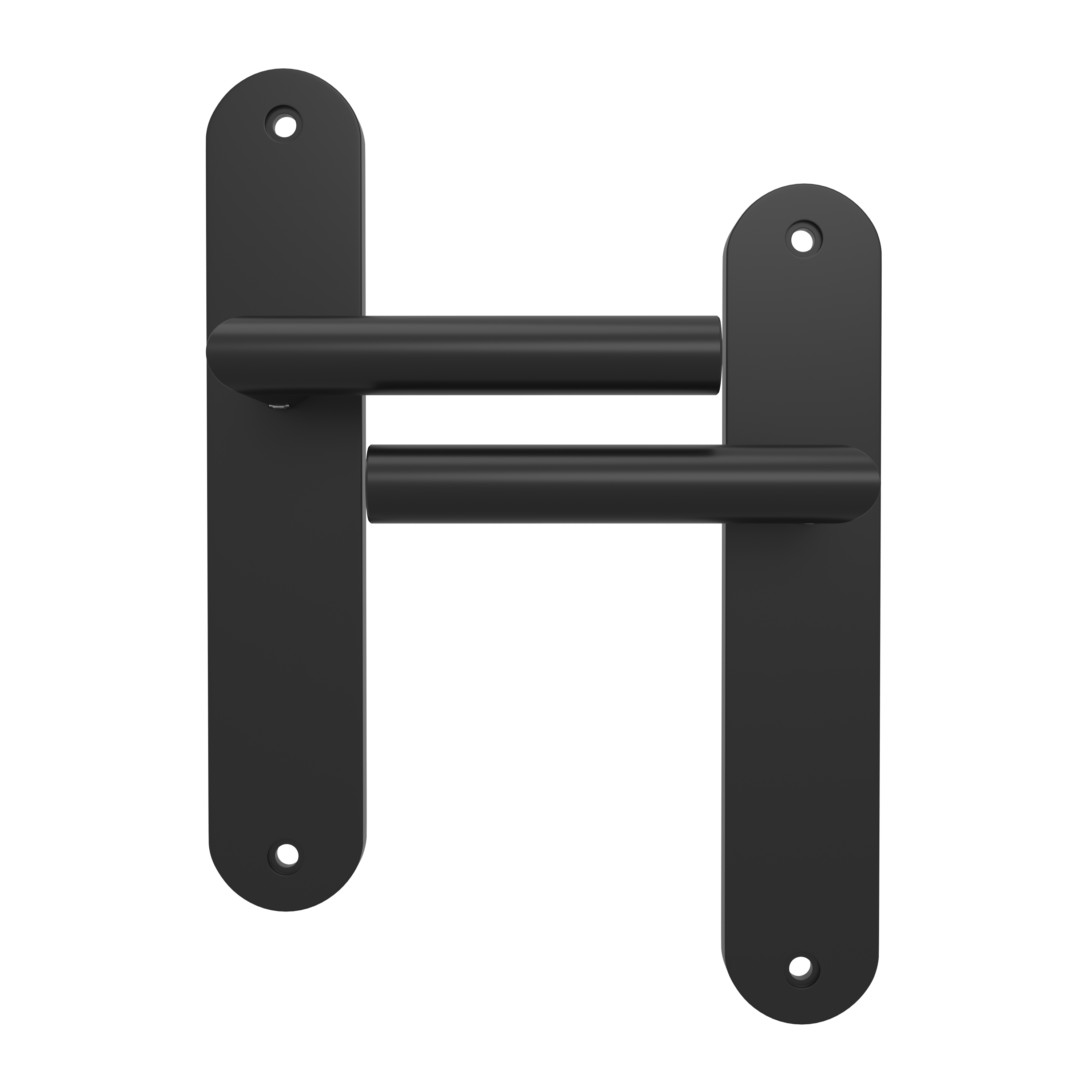 2 poignées sur plaque sans trou Sara acier noir mat, entraxe 195 mm - 2