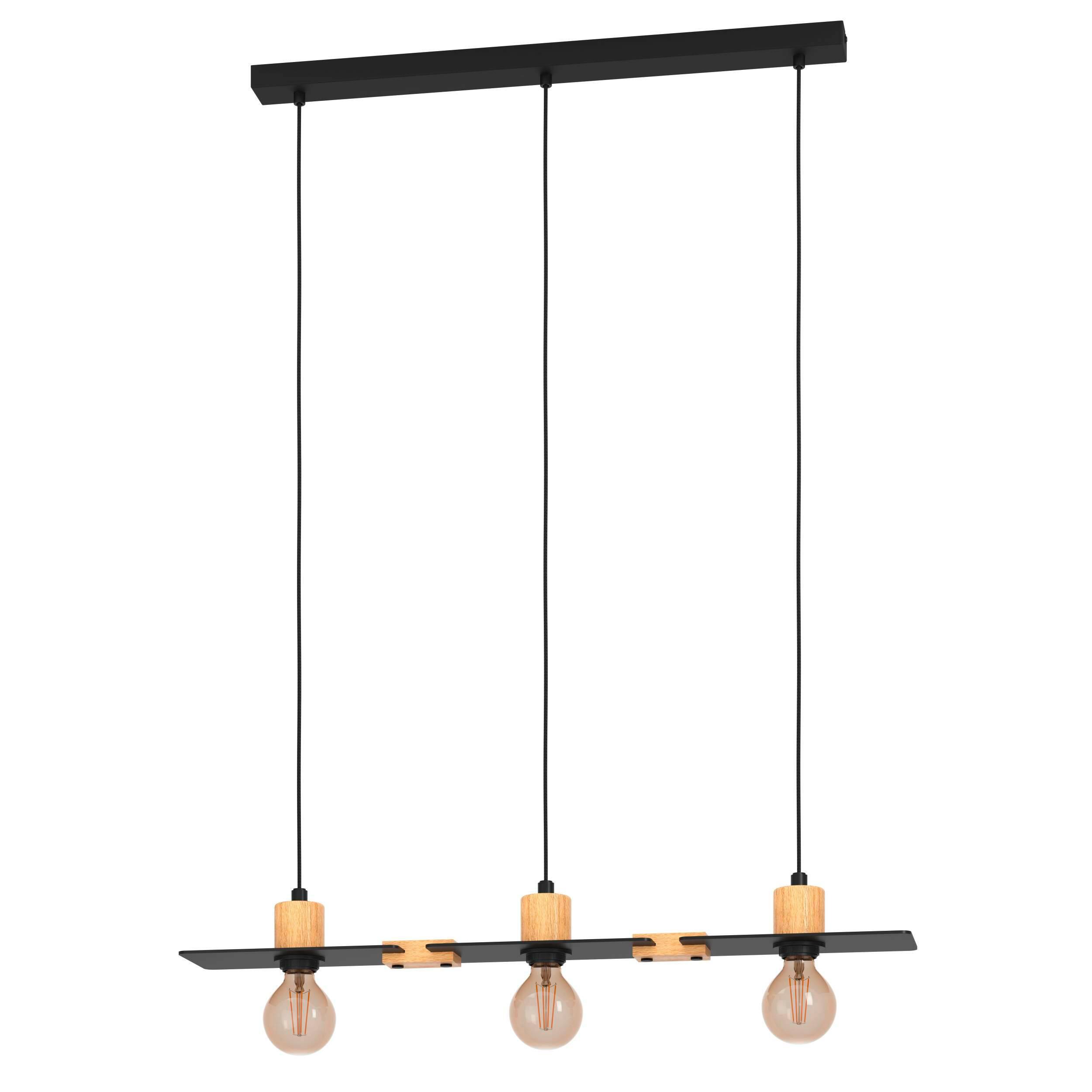 Lampadario Industriale Bramerton nero 3x E27 EGLO - 3