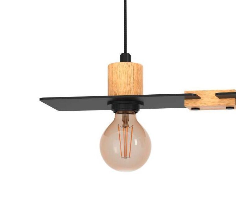 Lampadario Industriale Bramerton nero 3x E27 EGLO - 2