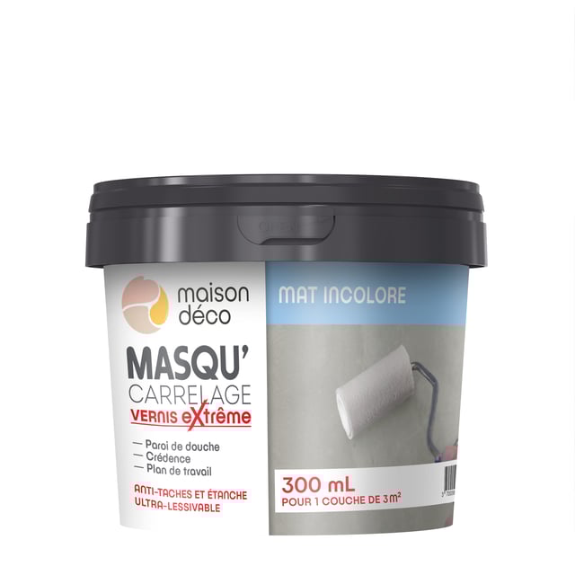 Vernis Extrême masqu'carrelage et mur, MAISON DECO, incolore mat, 0.3 l