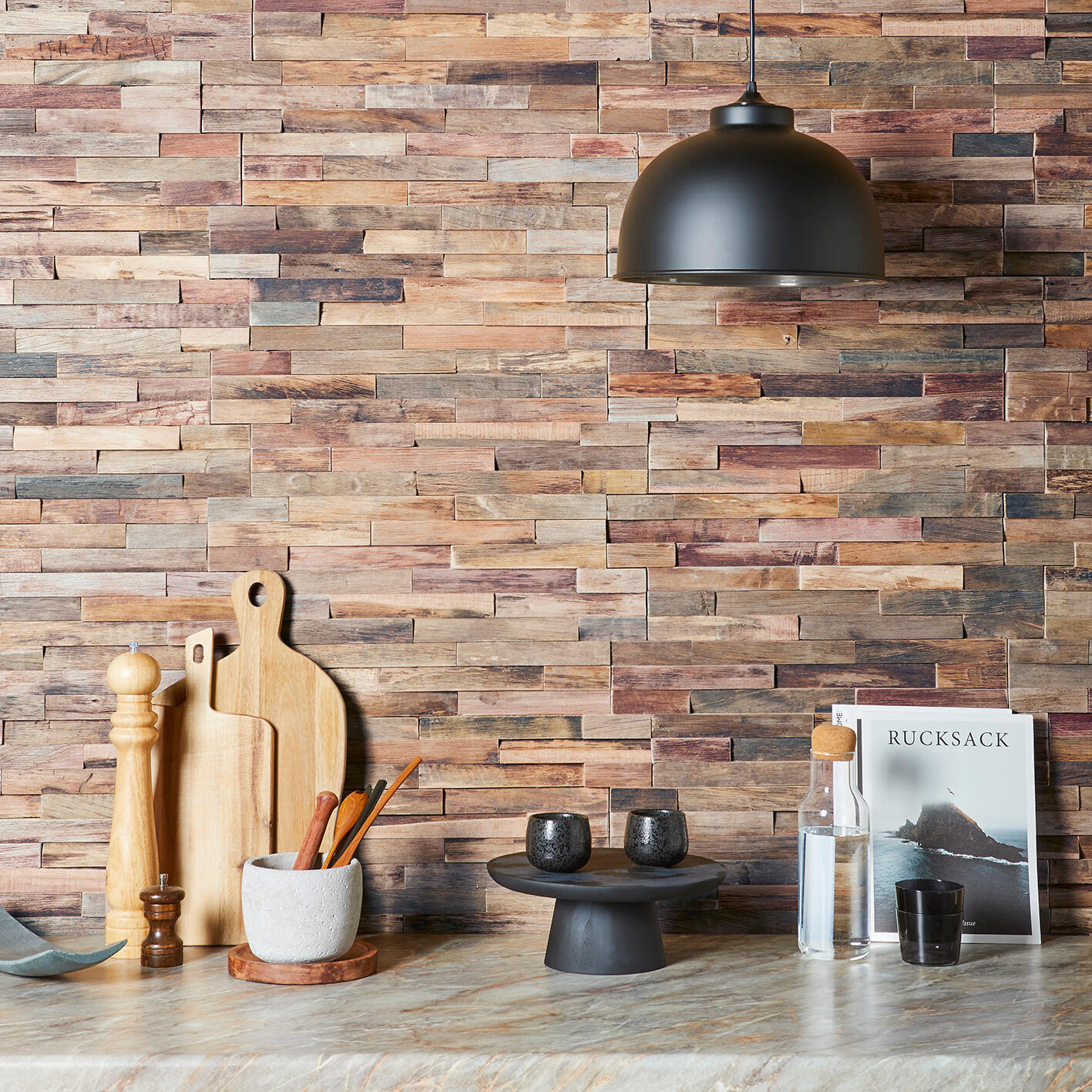 Rivestimento decorativo in legno RIV. DECO SHERWOOD grigio argento da interno 0.535 m² - 2