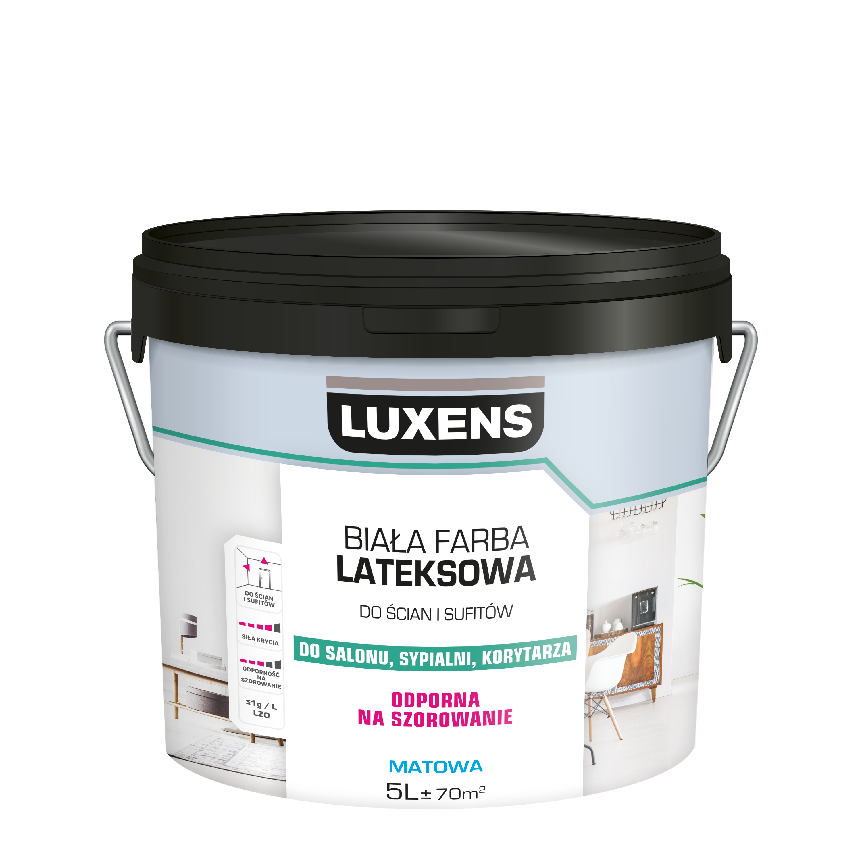 Farba Luxens lateksowa 5 l biała