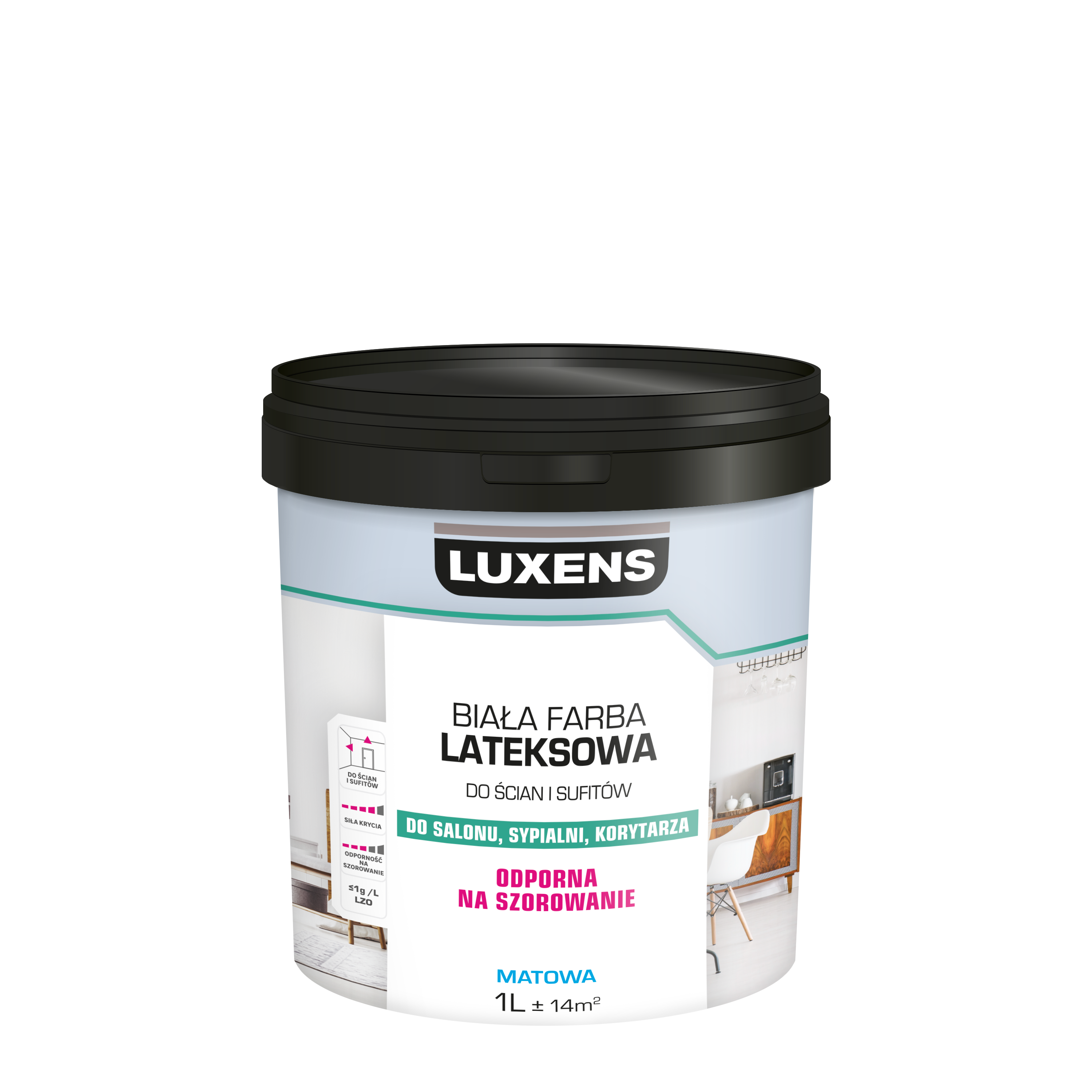 Farba Luxens lateksowa 1 l biała