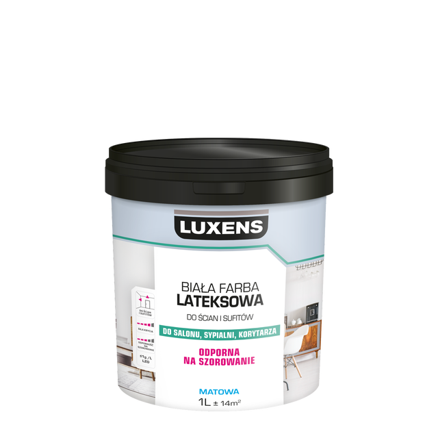 Farba Luxens lateksowa 1 l biała