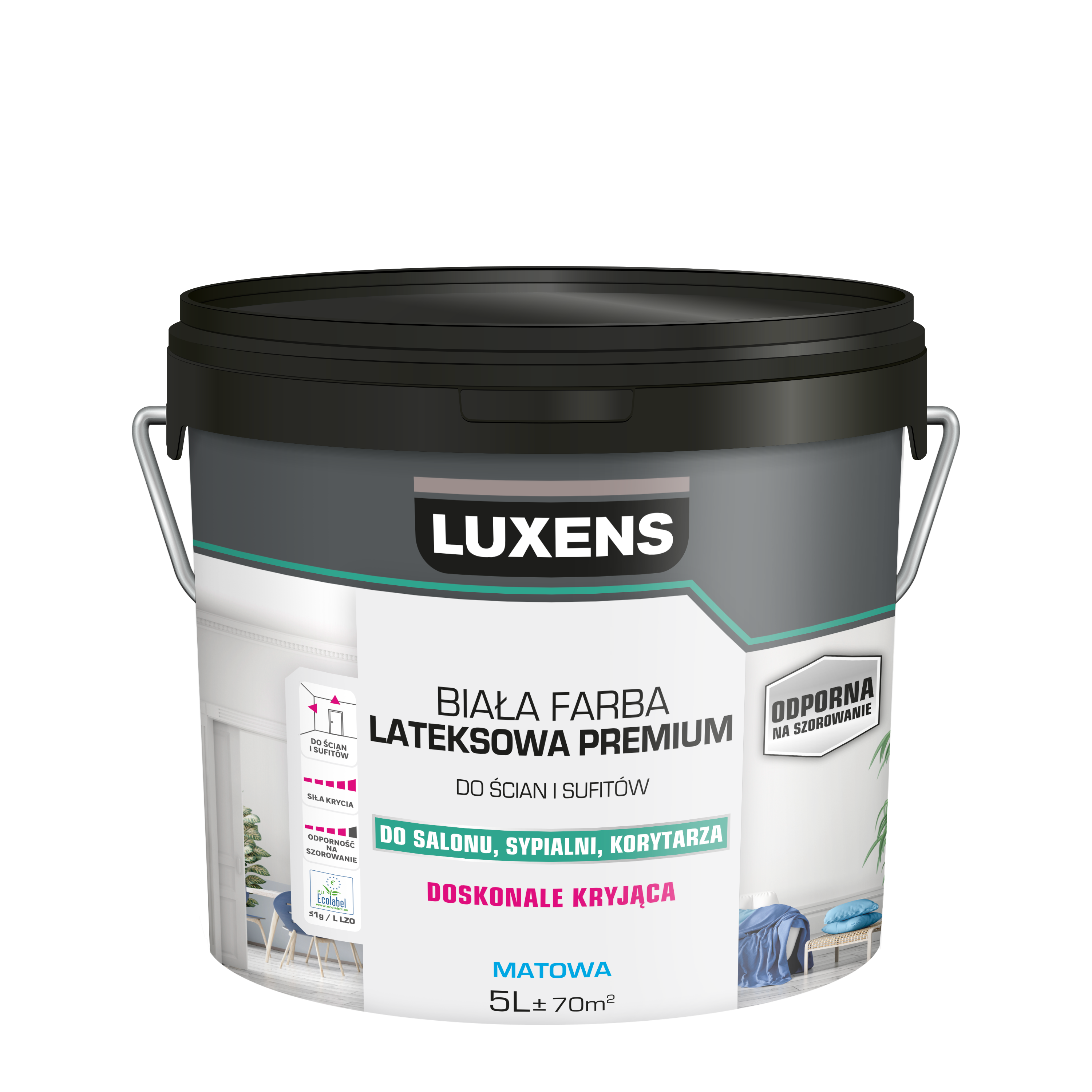 Farba Luxens lateksowa premium 5 l biała