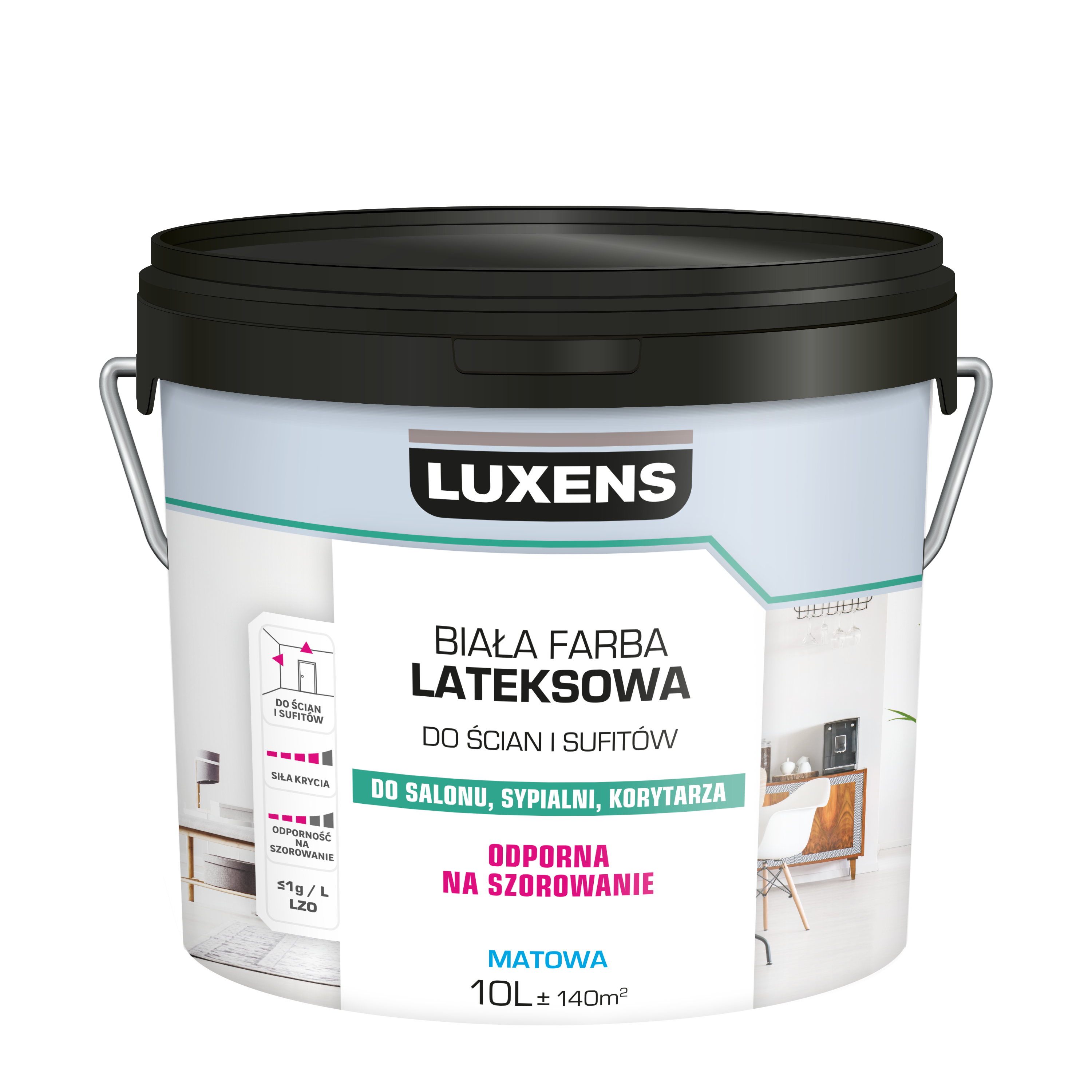 Farba lateksowa 10 l biała Luxens