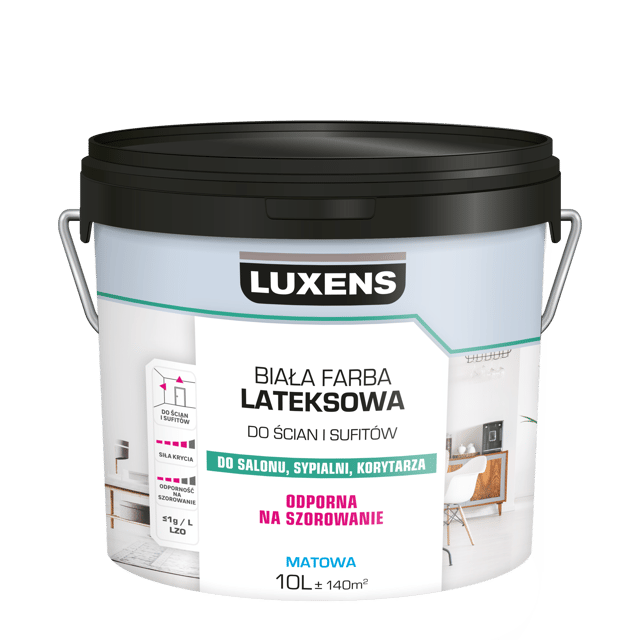 Farba lateksowa 10 l biała Luxens