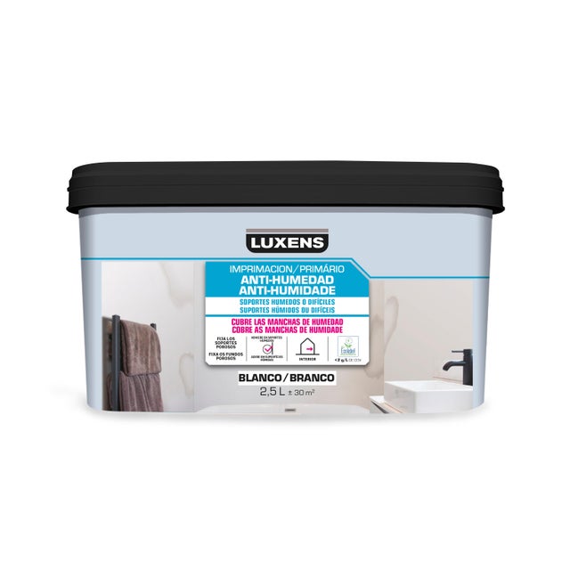 Primário anti-humidade 2,5 L para paredes húmidas e díficeis Luxens