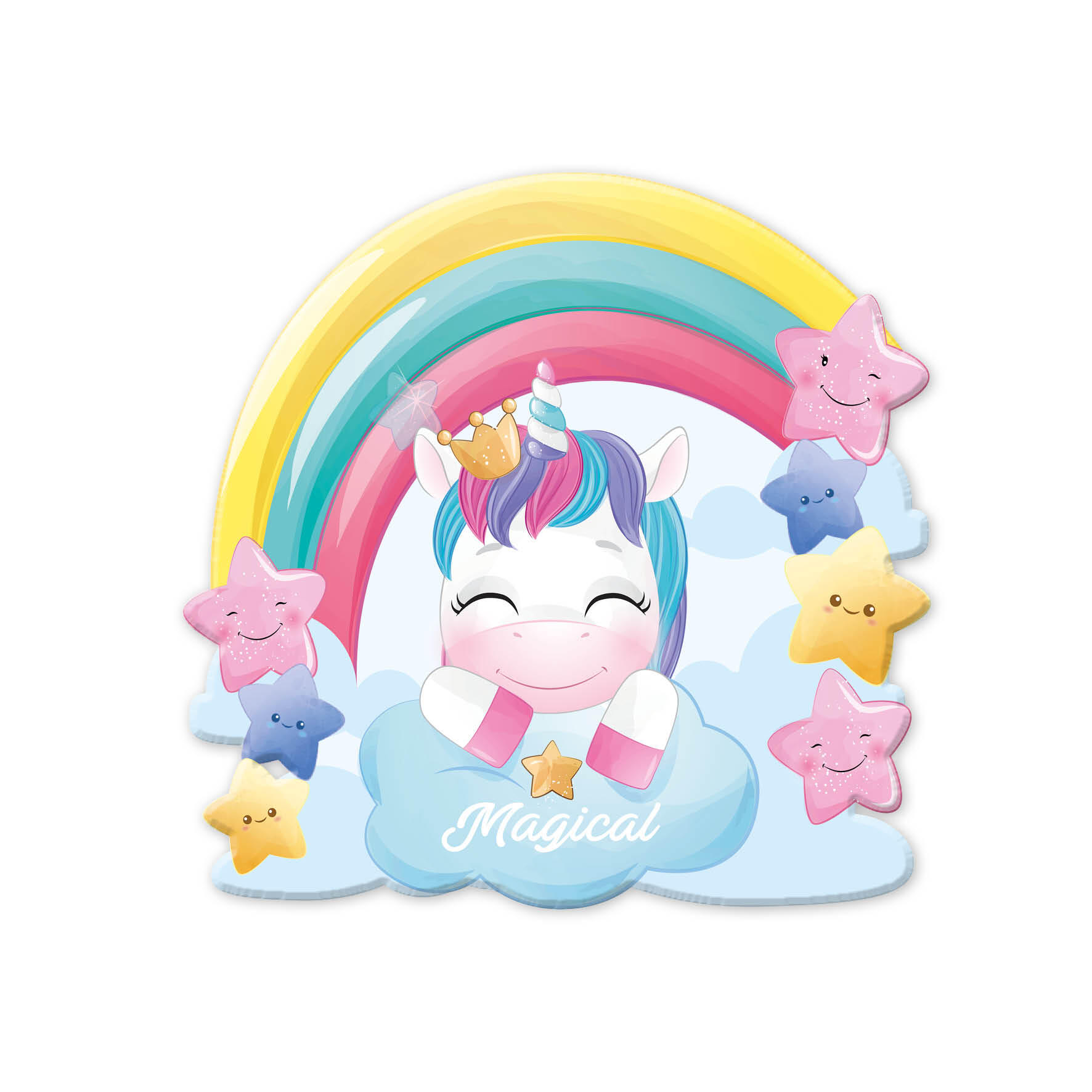 Banner Compleanno Unicorno Arcobaleno Olografico 2,7 M