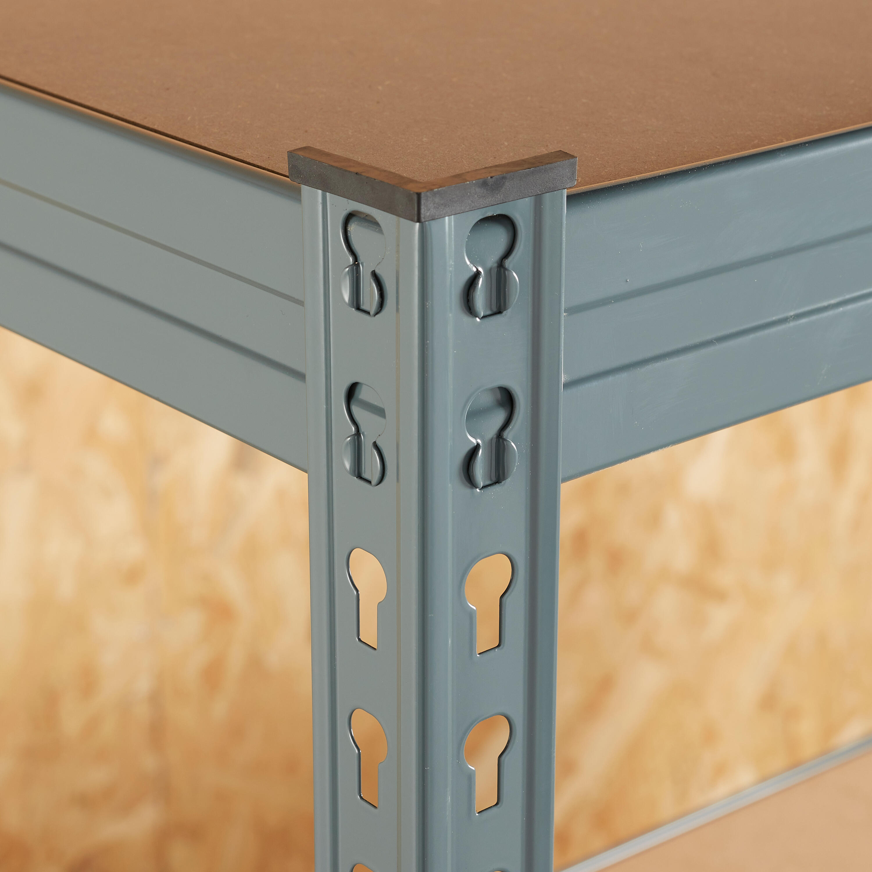 Estante metálica cinza 4 prateleiras MDF 150x60x190 cm 300 kg Spaceo - 8
