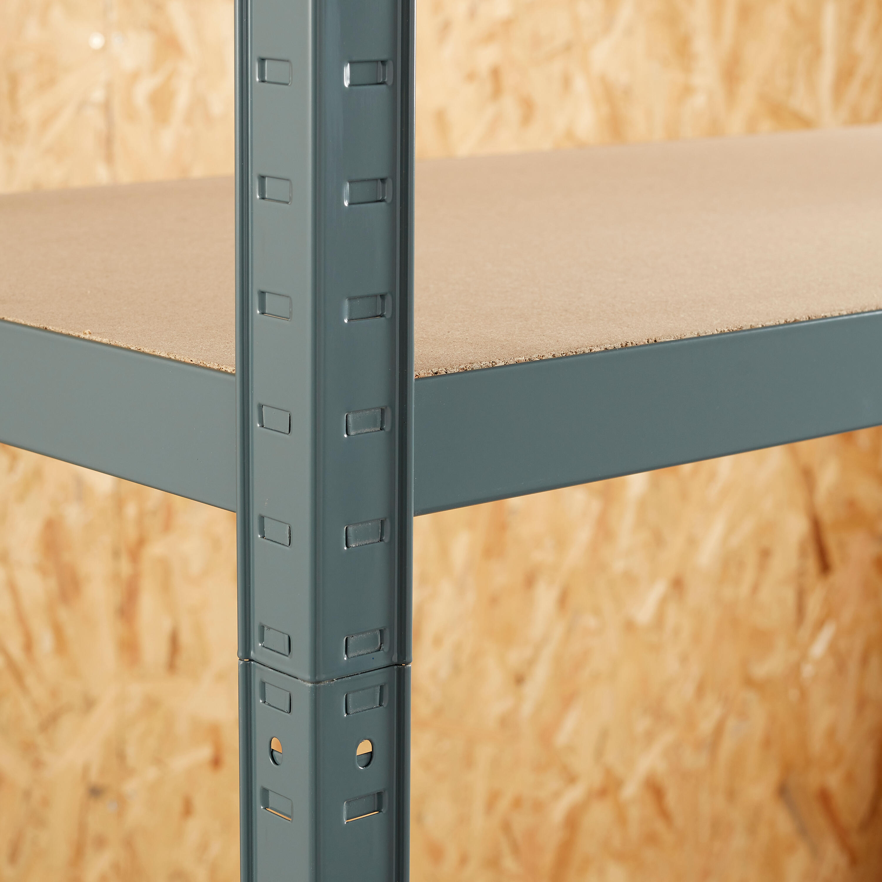 Estante metálica cinza 5 prateleiras madeira 100x50x196 cm 300 kg Spaceo - 13