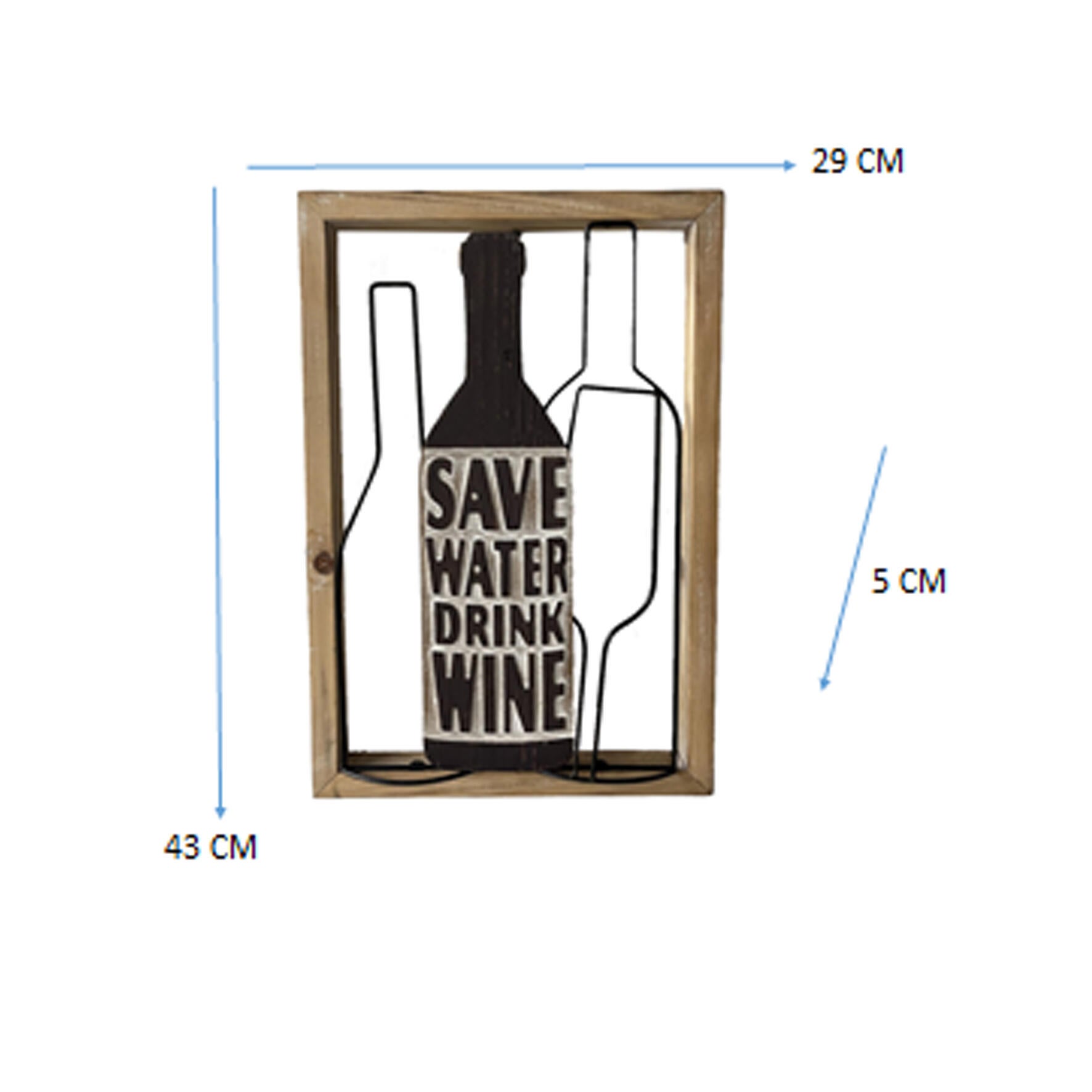 Decorazione da parete su mdf Save water, multicolore 29 x 44 cm - 3