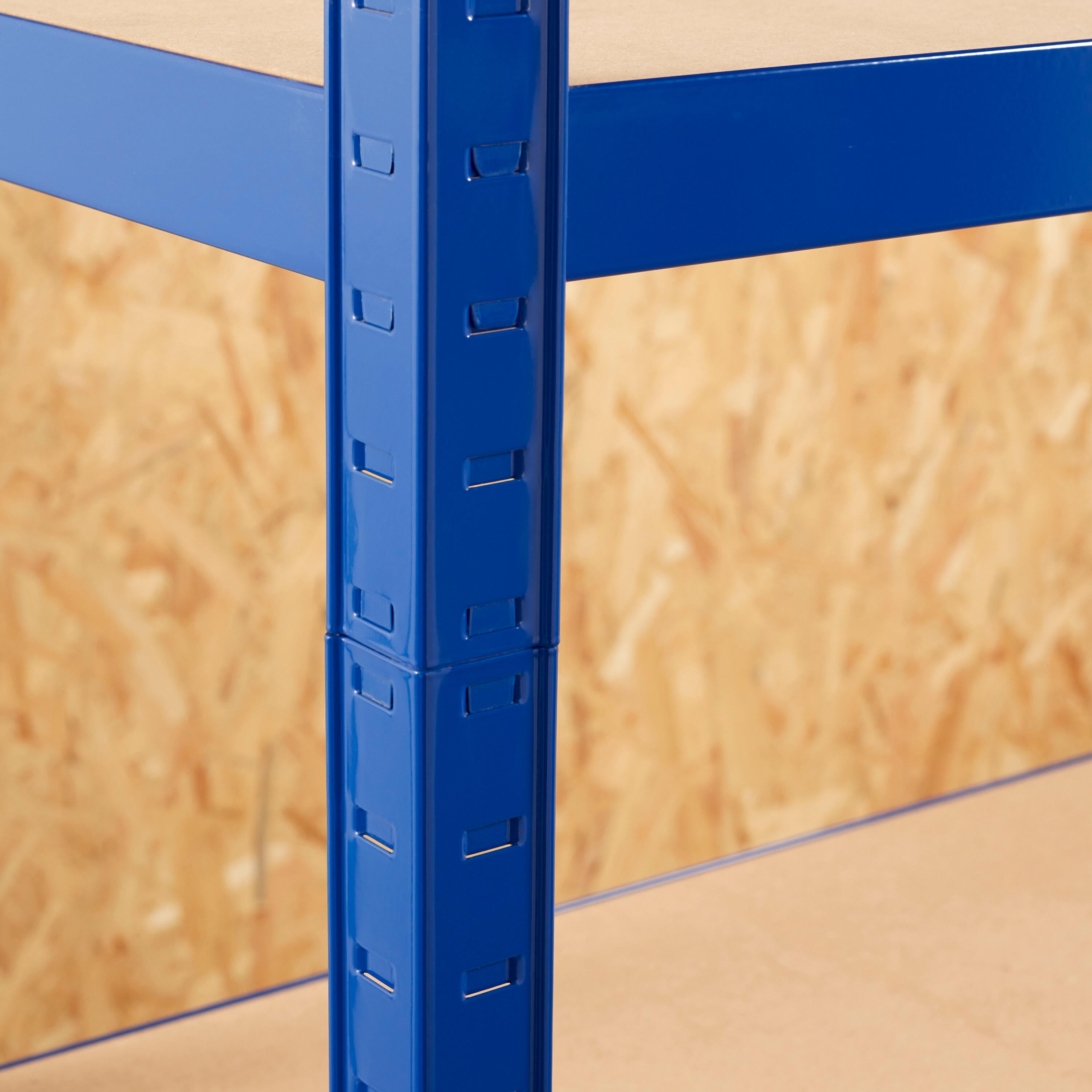 Estante metálica azul 5 prateleiras MDF 90x40x176 cm 175 kg Spaceo - 11