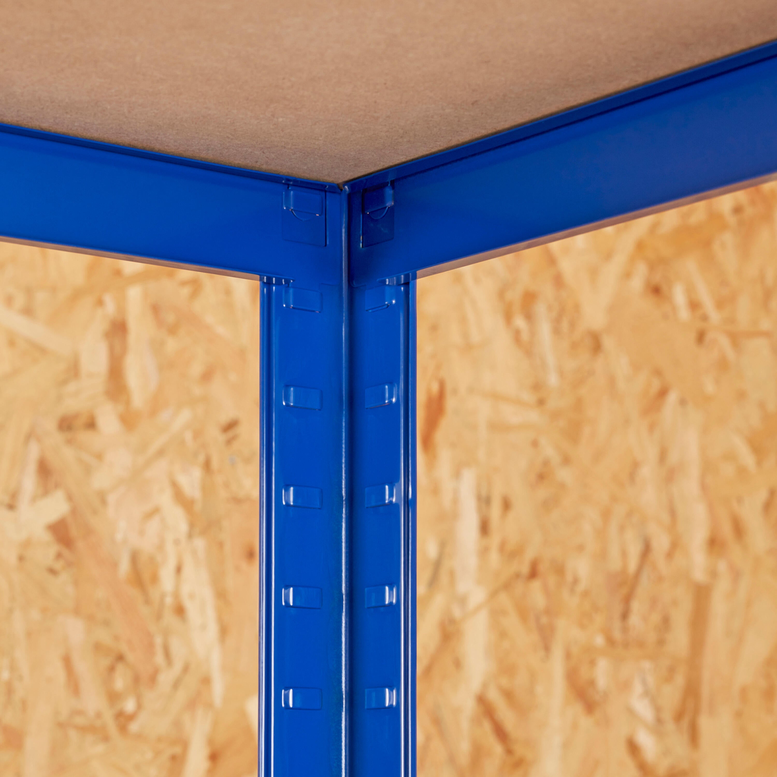 Estante metálica azul 5 prateleiras MDF 90x40x176 cm 175 kg Spaceo - 10