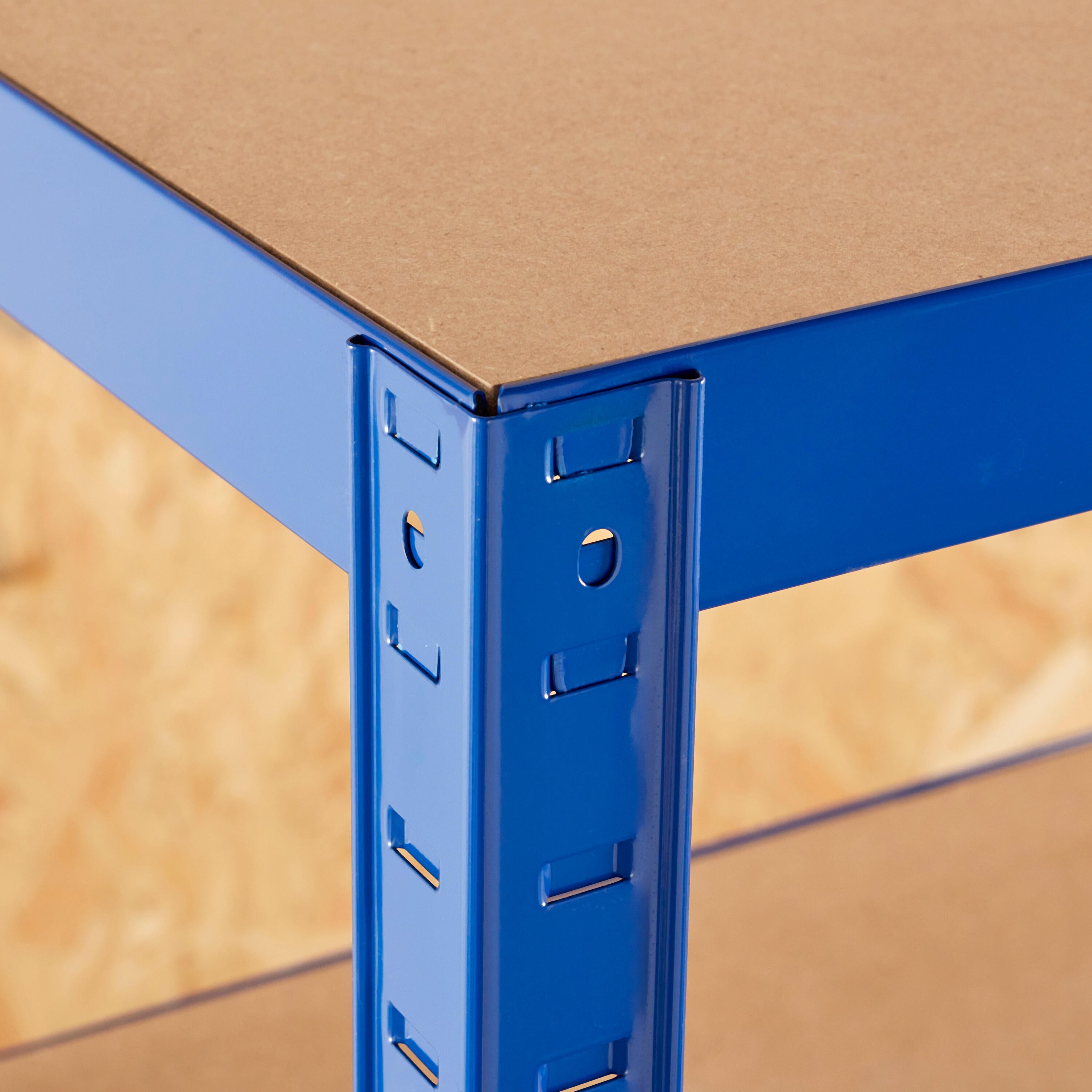 Estante metálica azul 5 prateleiras MDF 90x40x176 cm 175 kg Spaceo - 7