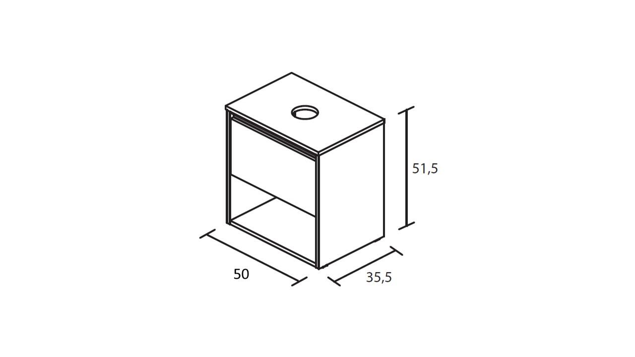 Mueble de baño con lavabo  Klein blanco brillante 50x35 cm - 8