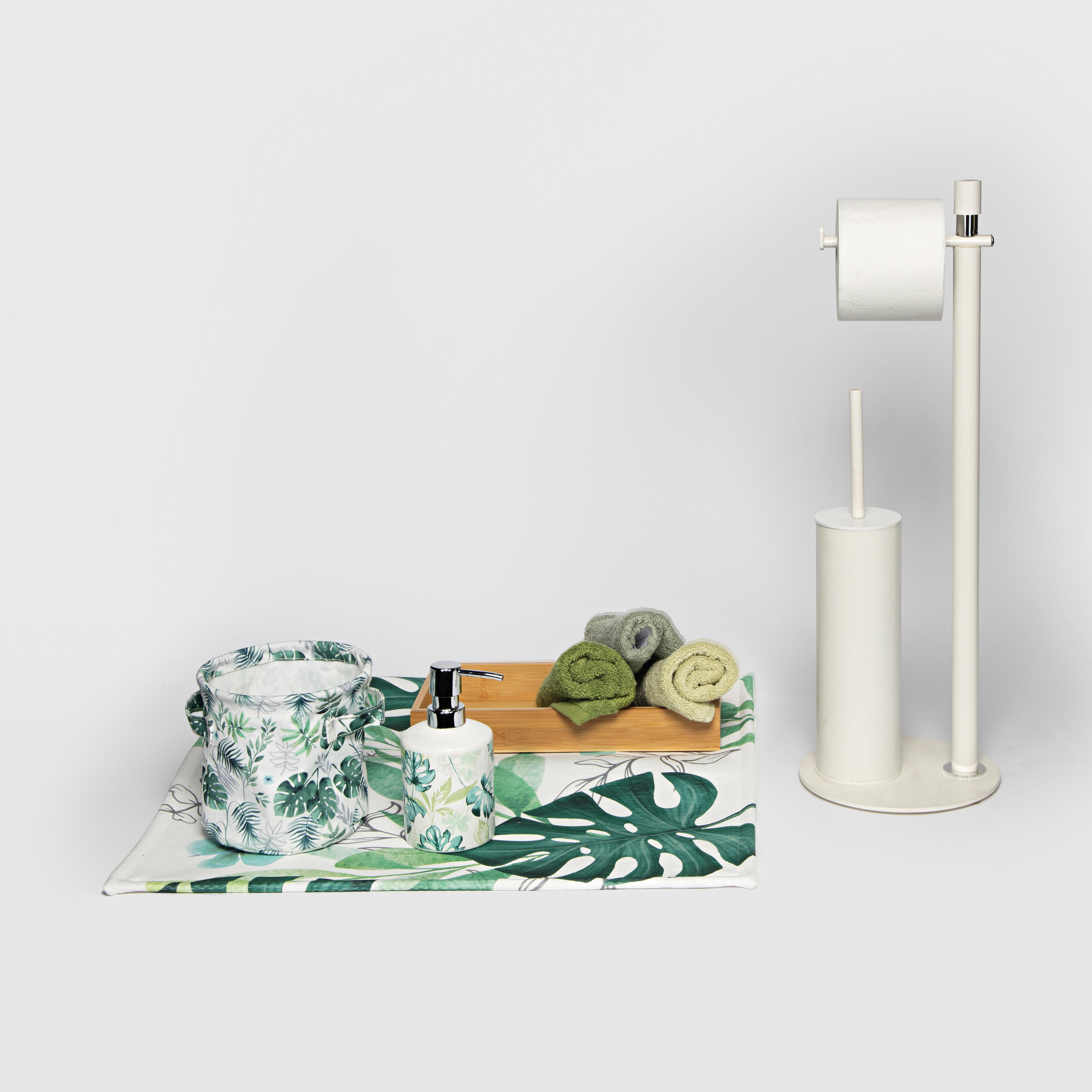 Gedy - Wendy Piantana Con Portarotolo E Scopino Wc Bianca/Blu | GEDY | US