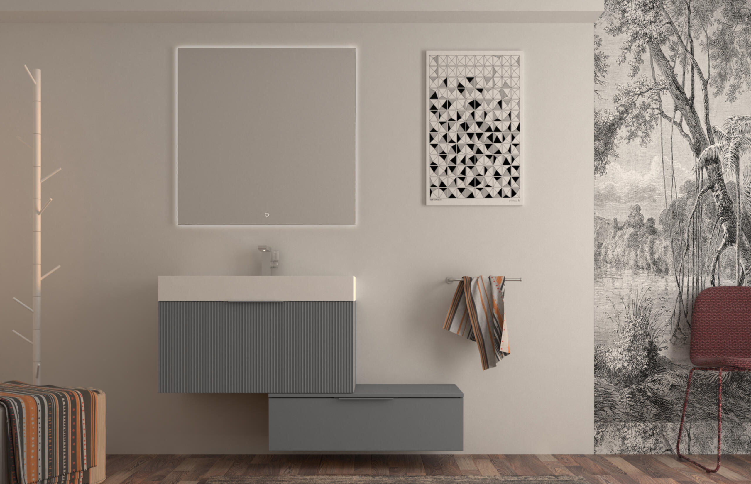 Lavabo a incasso rettangolare Modula H 11.5 cm in resina bianco - 6