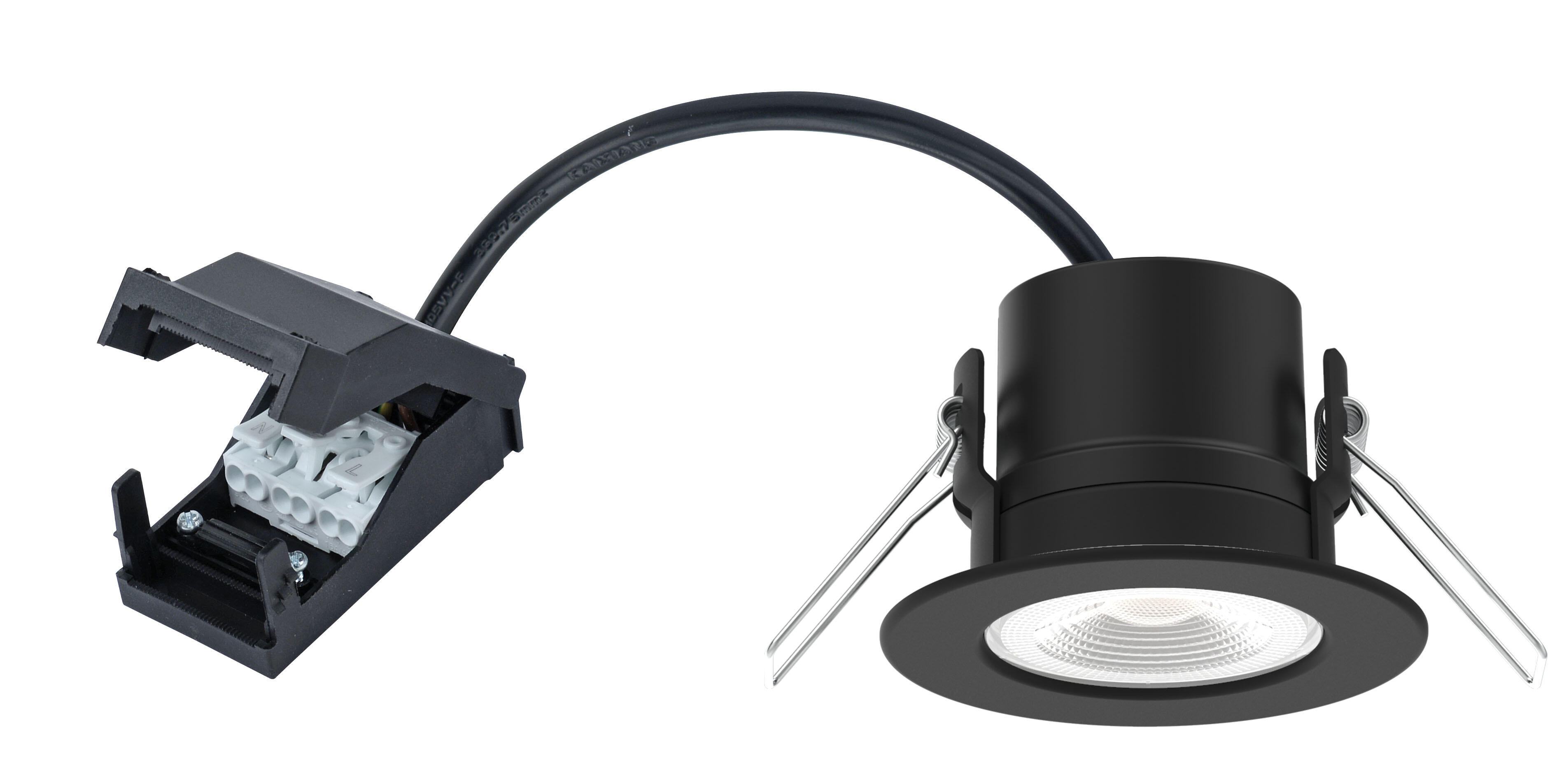 Kit 1 spot à encastrer led BBC IP65 EF5 , blanc chaud / neutre, ARIC rond noir - 3