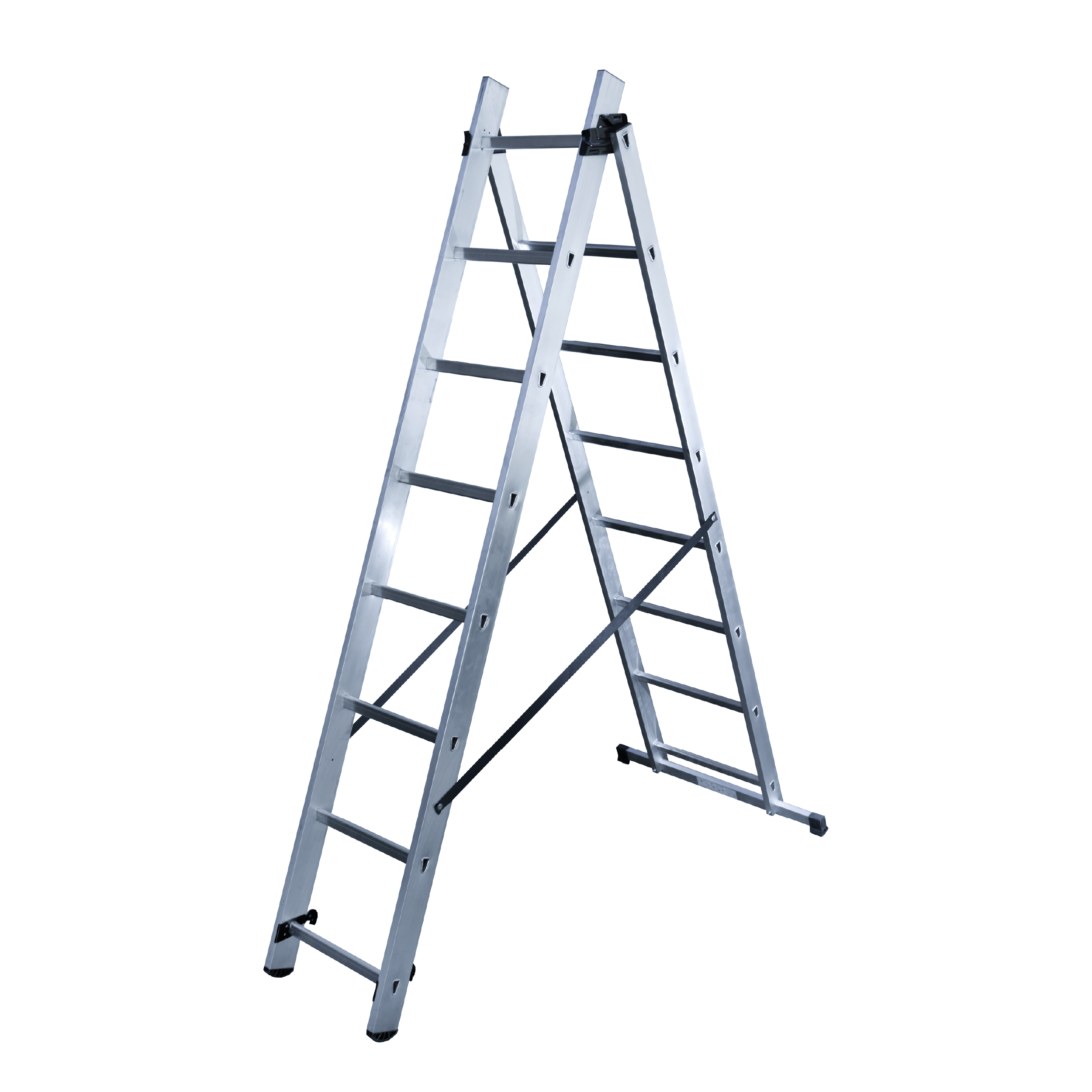 Escalera transformable de aluminio 2x8 peldaños