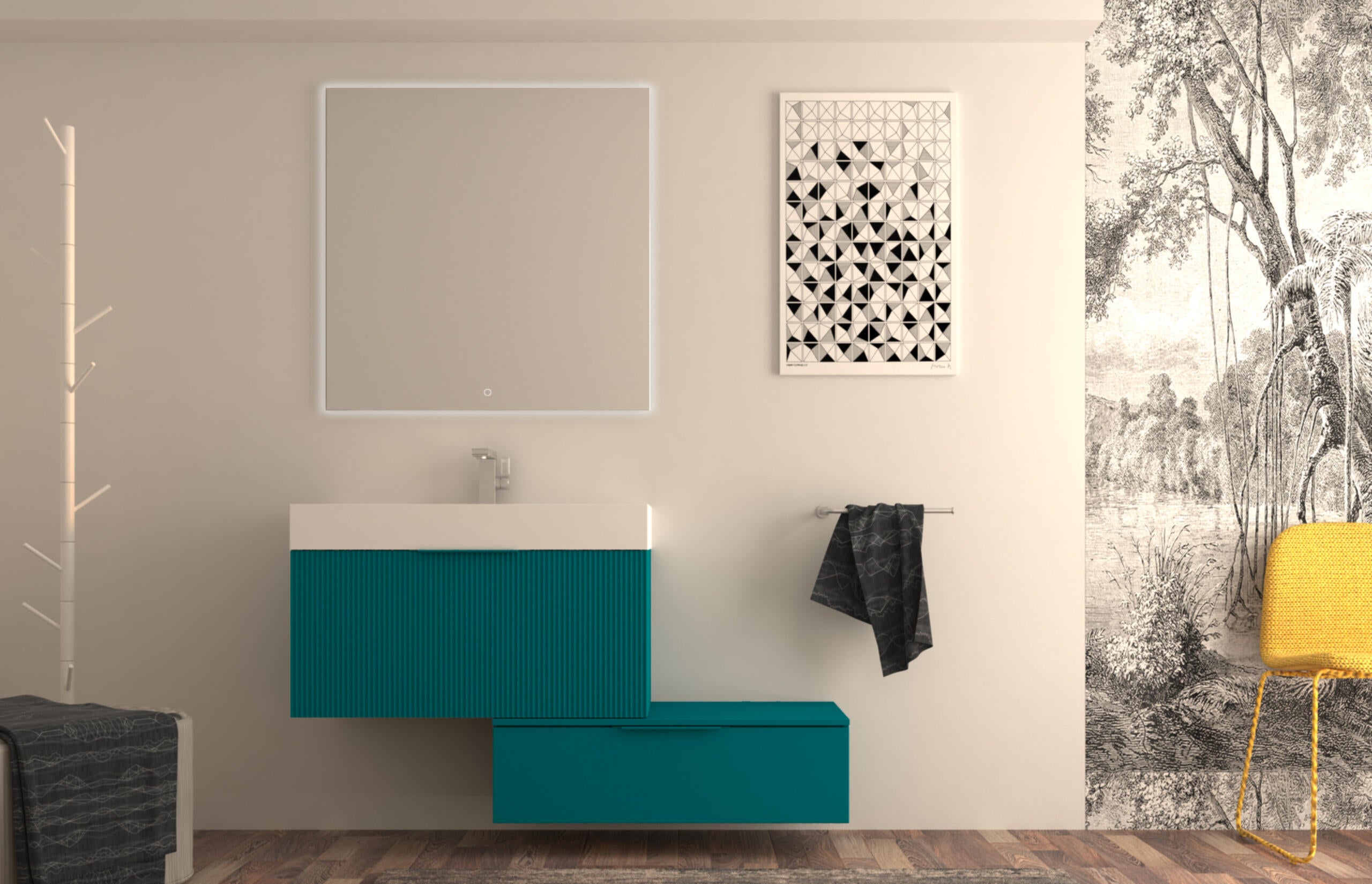 Lavabo a incasso rettangolare Modula H 11.5 cm in resina bianco - 5