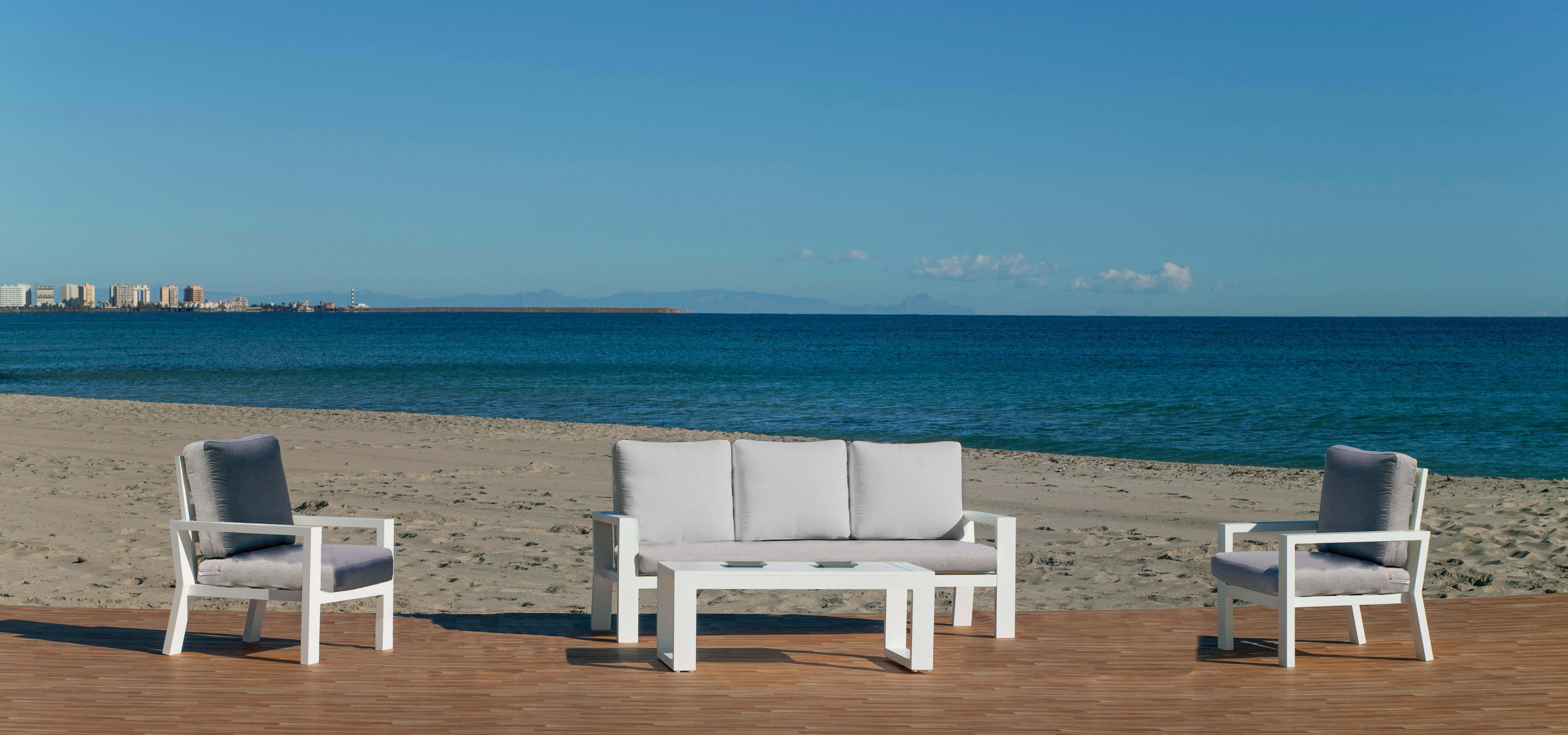 Set de jardín haiti de 5 plazas de color blanco