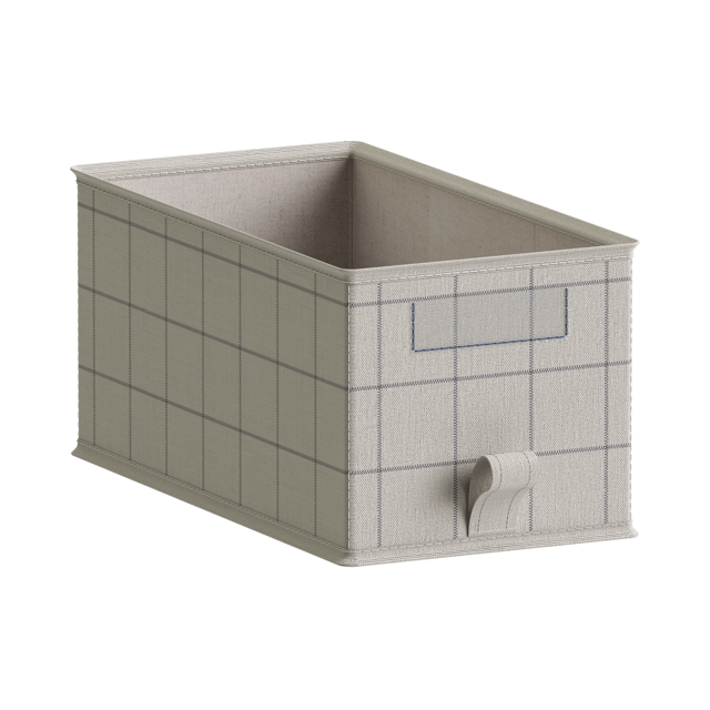 Panier SPACEO Evo'M S Quadrillé bleu H.16 x l.18 x P.35 cm