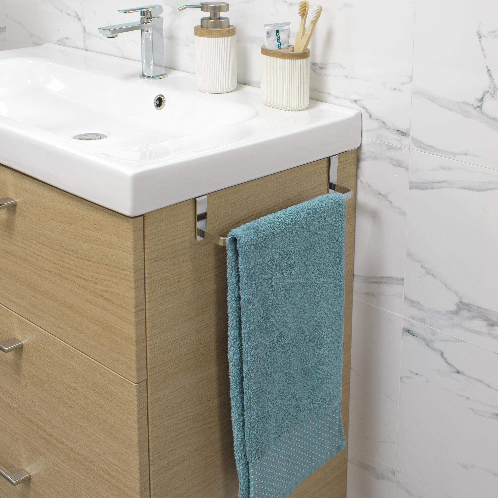 Toalheiro de barra CROMADO PLUS 25CM CINZENTO - 4