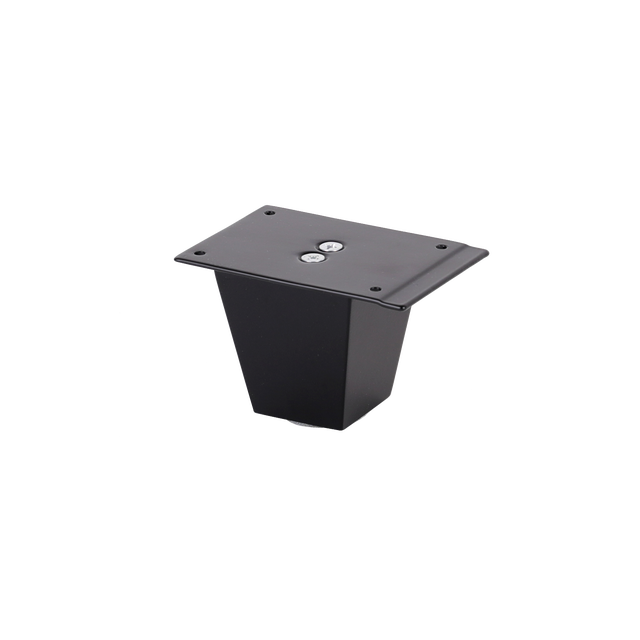 2 Pieds de table STANDERS fixe trapézoïdale, bois noir enduit de résine époxy H. max 7.5 x l. 8 cm