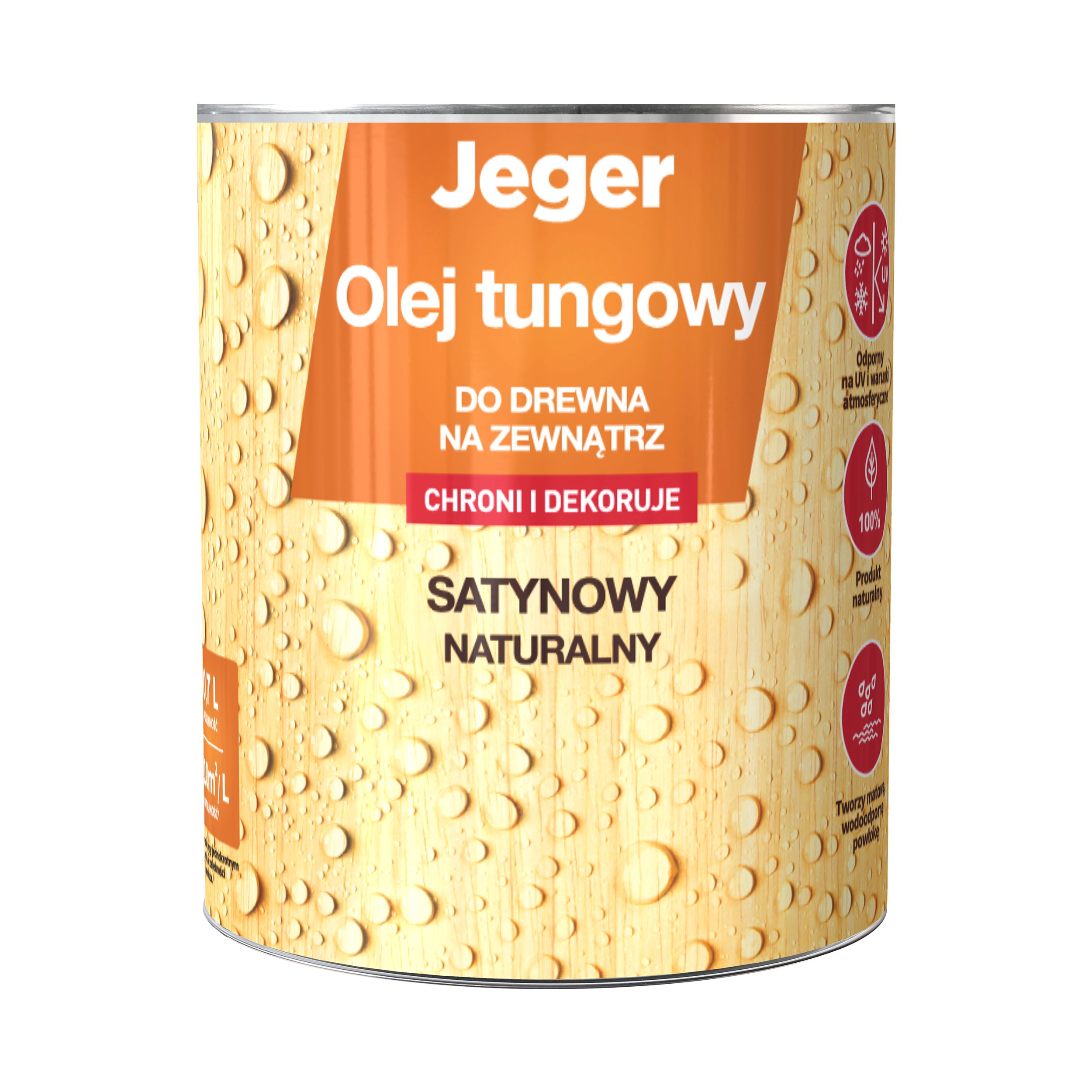 Olej tungowy satynowy naturalny 0.7 l Jeger - 3