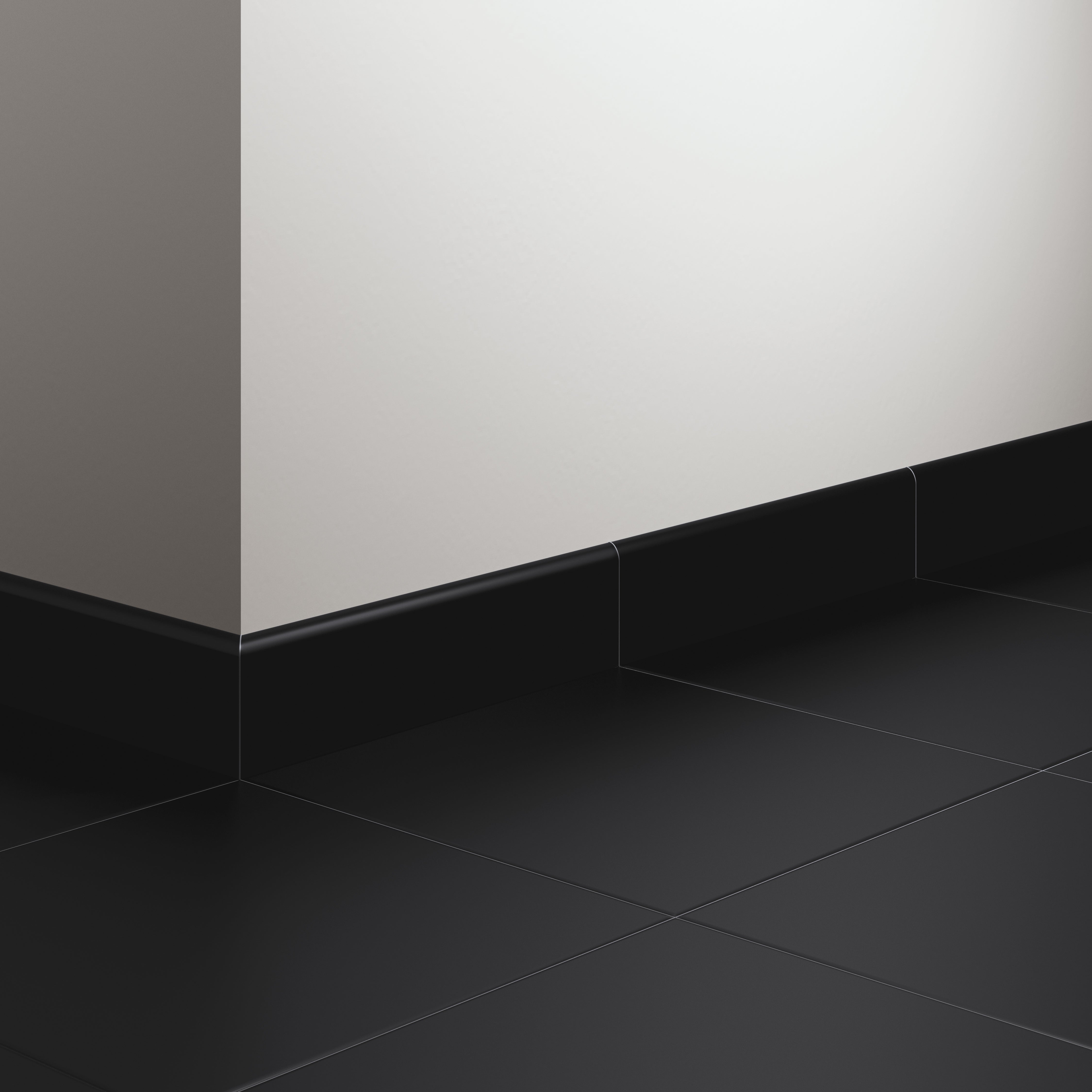 Lot de 3 plinthes carrelage Uni noir n°38, Ht.  x L. 33 cm, Ep.7.9 mm - 2