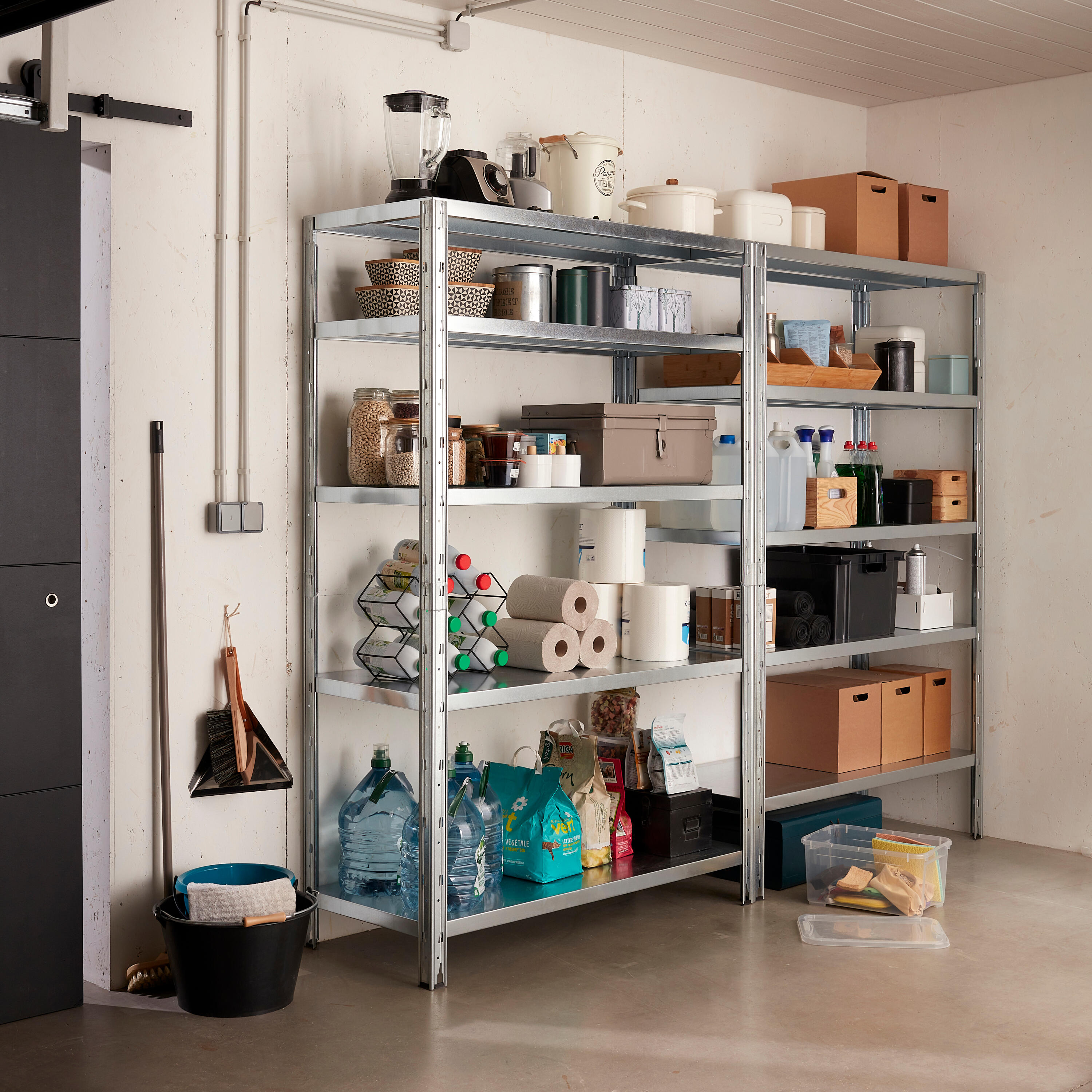 Scaffale in kit 5 ripiani L 120 x P 50 x H 188 cm grigio, portata per ripiano 200 kg - 6