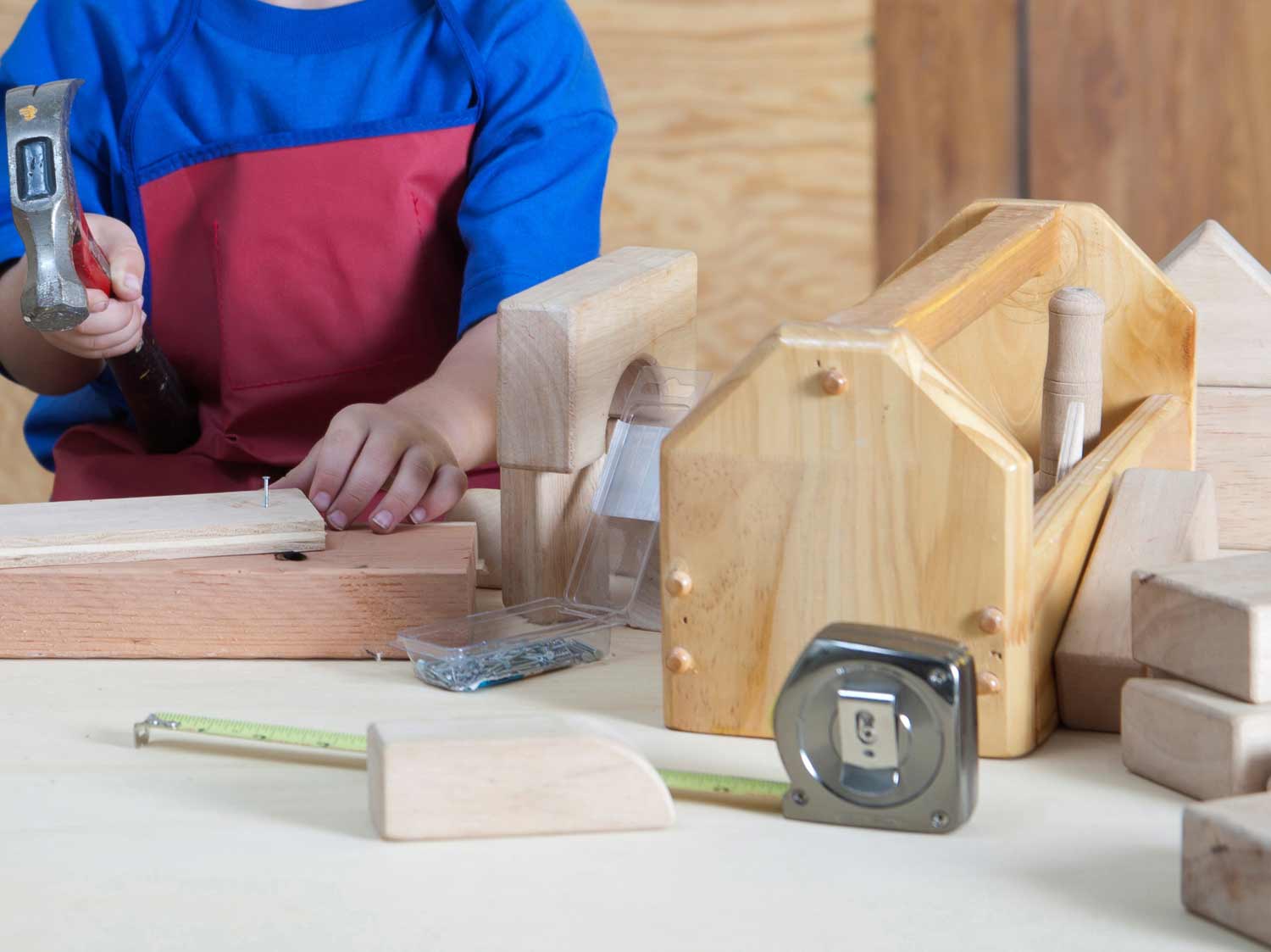 Jouet boîte à outils en bois, jeu de bricolage pour enfants
