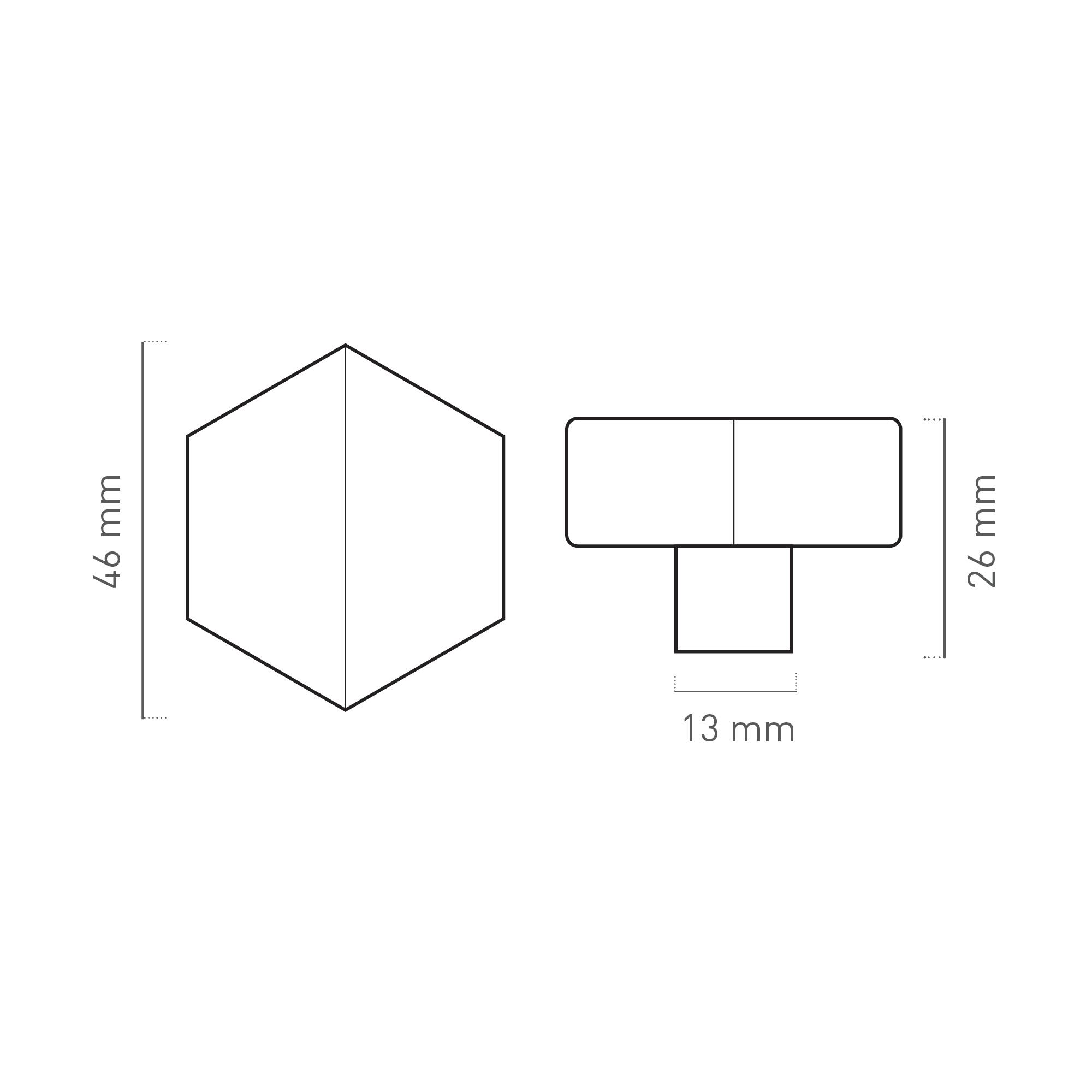 2 Puxadores para móvel Nesu hexagonal mármore branco latão polido 40mm - 3