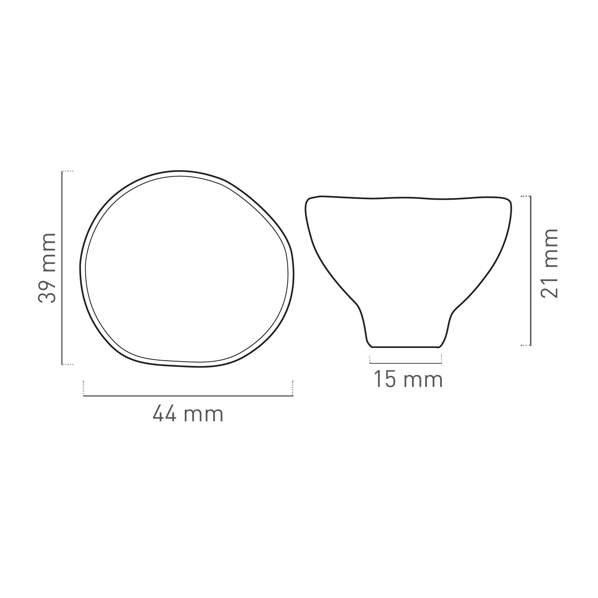 2 Puxadores para móvel Nesu cerâmica cristais bordo dourado 37mm - 3