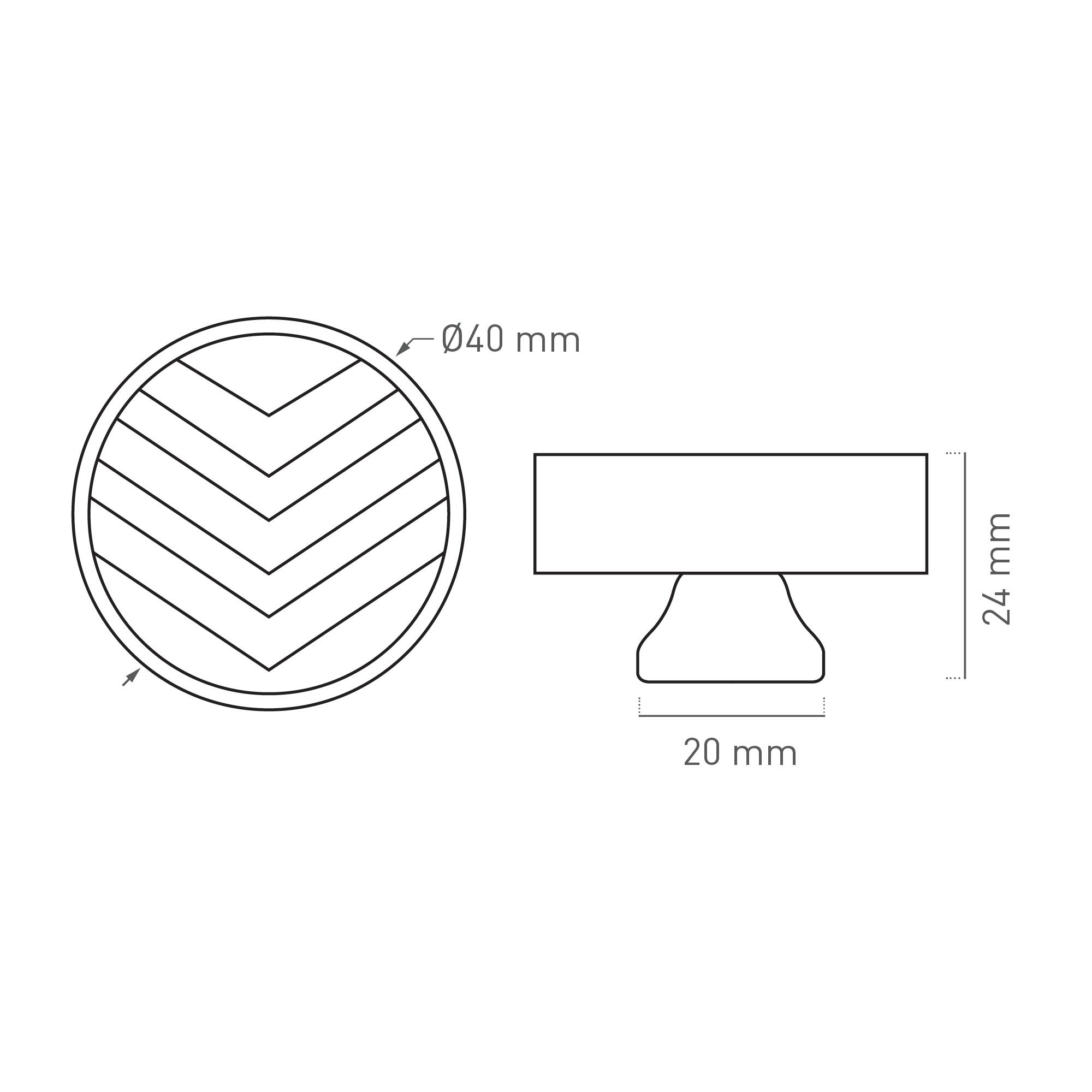 2 Puxadores para móvel Nesu latão espigas 37mm - 2